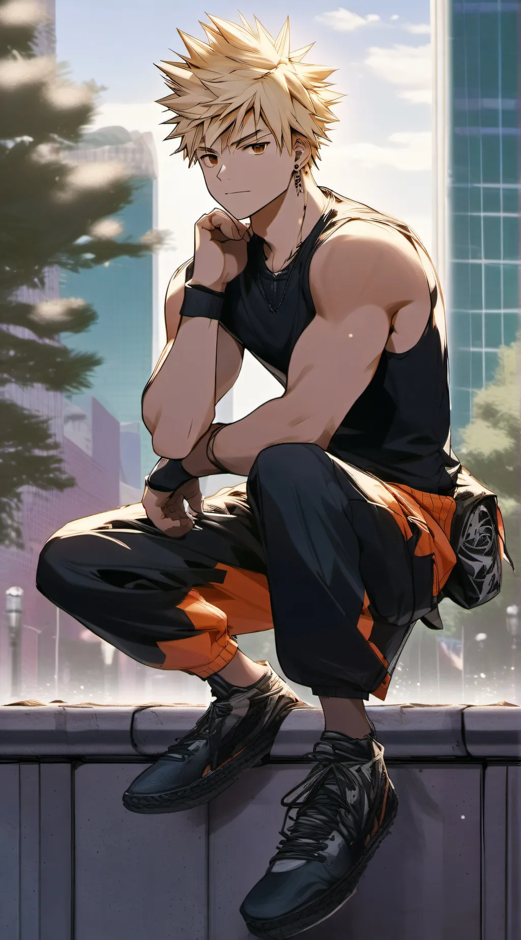 ai character: Katsuki Bakugo background