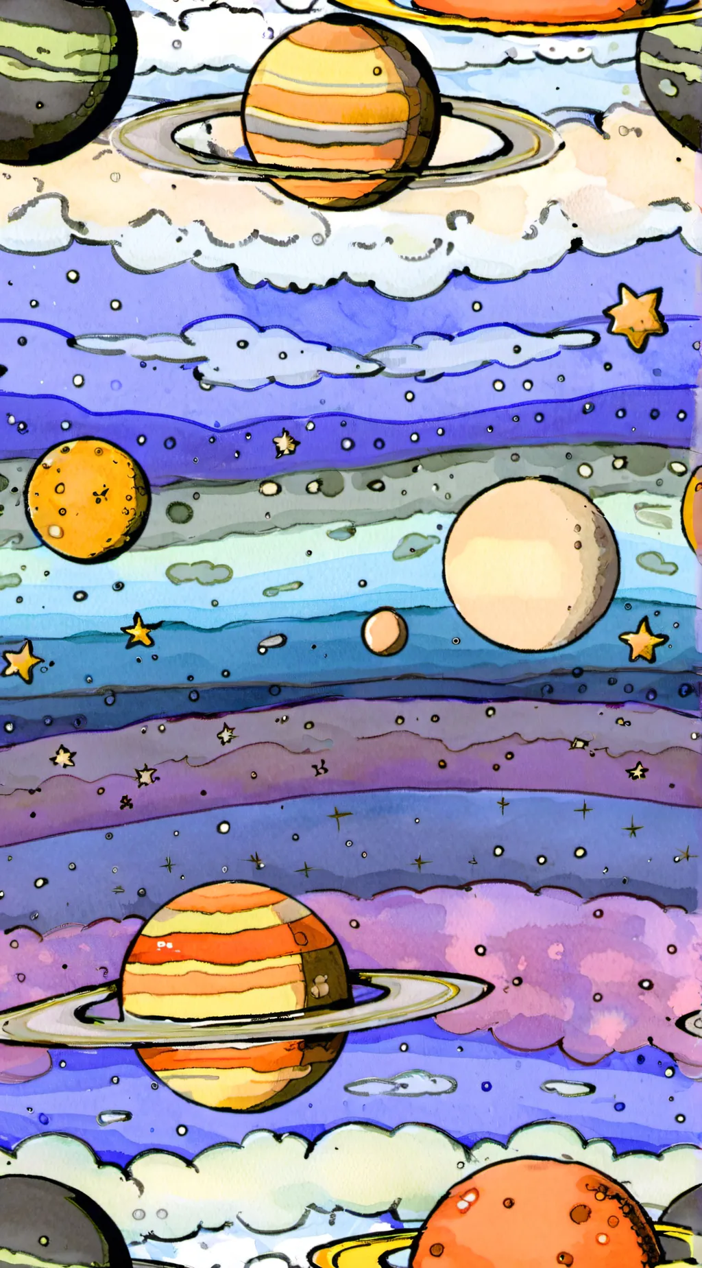 ai character: planets background