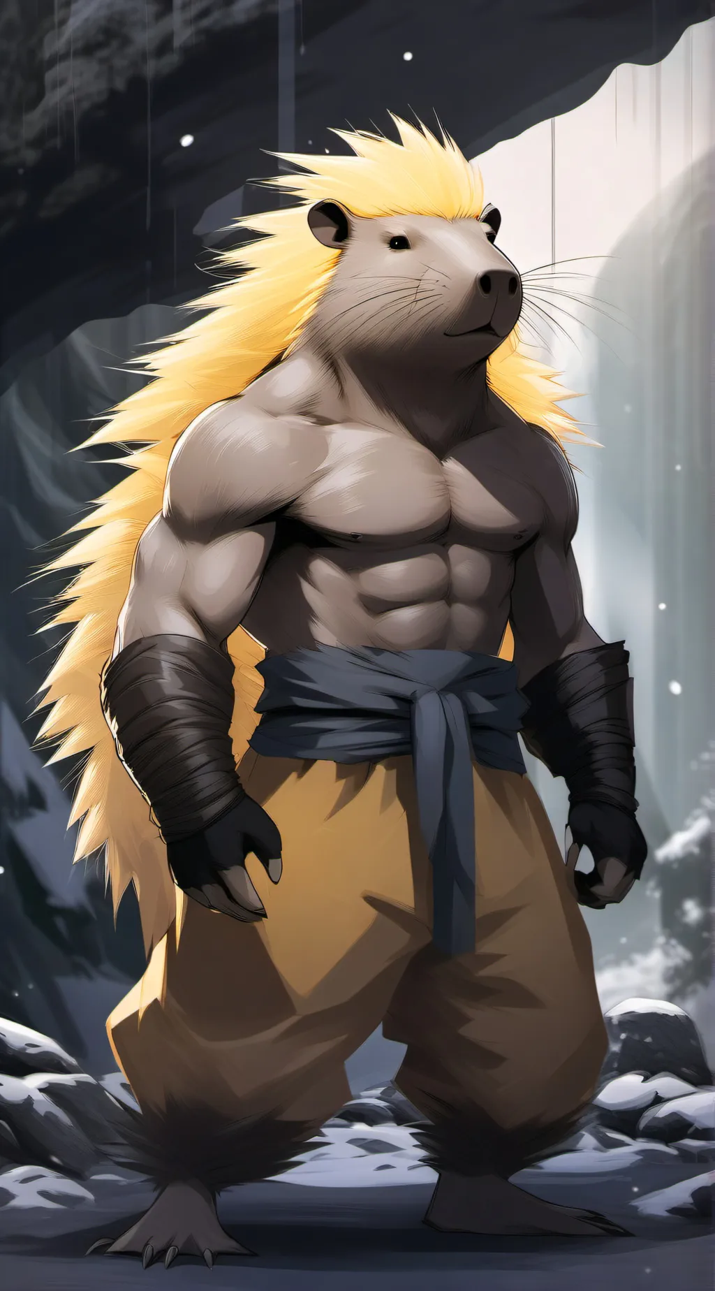 ai character: Capybara (yellow) background
