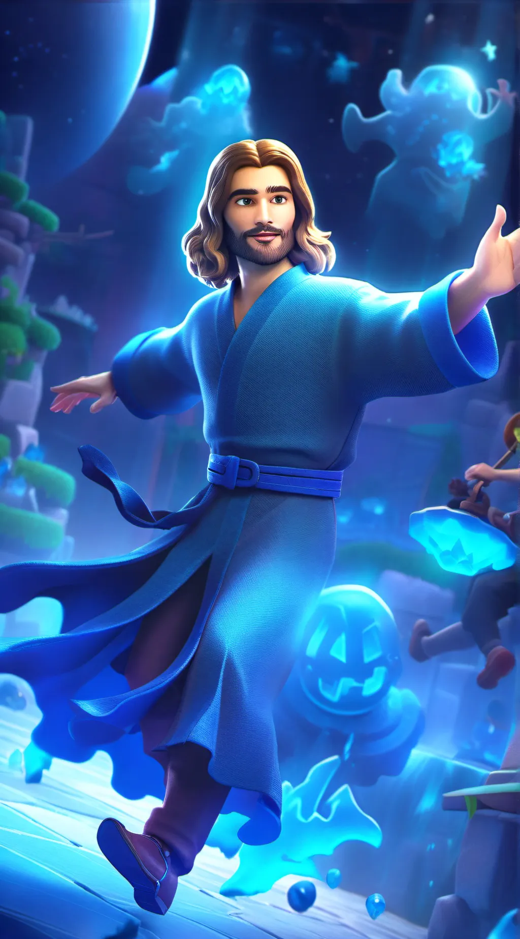 ai character: Jesus background