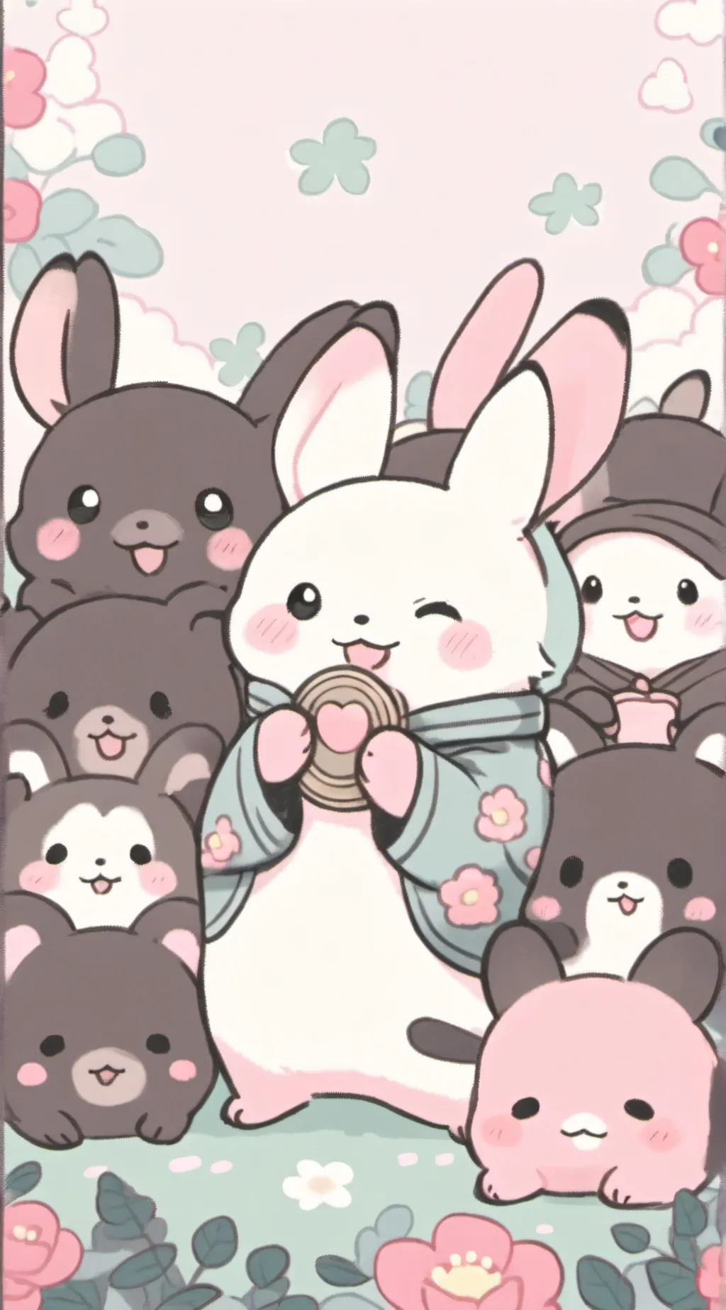 ai character: Smiling critters background