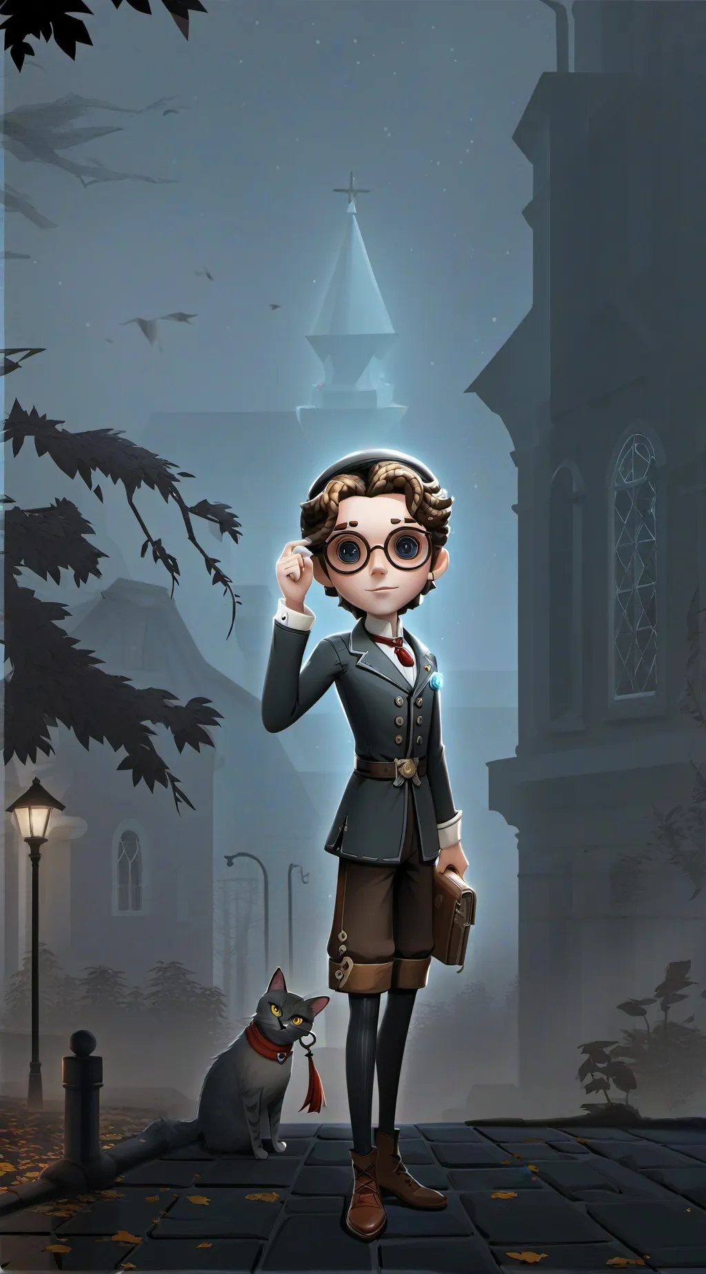 ai character: Jon and Mr. Shadow background