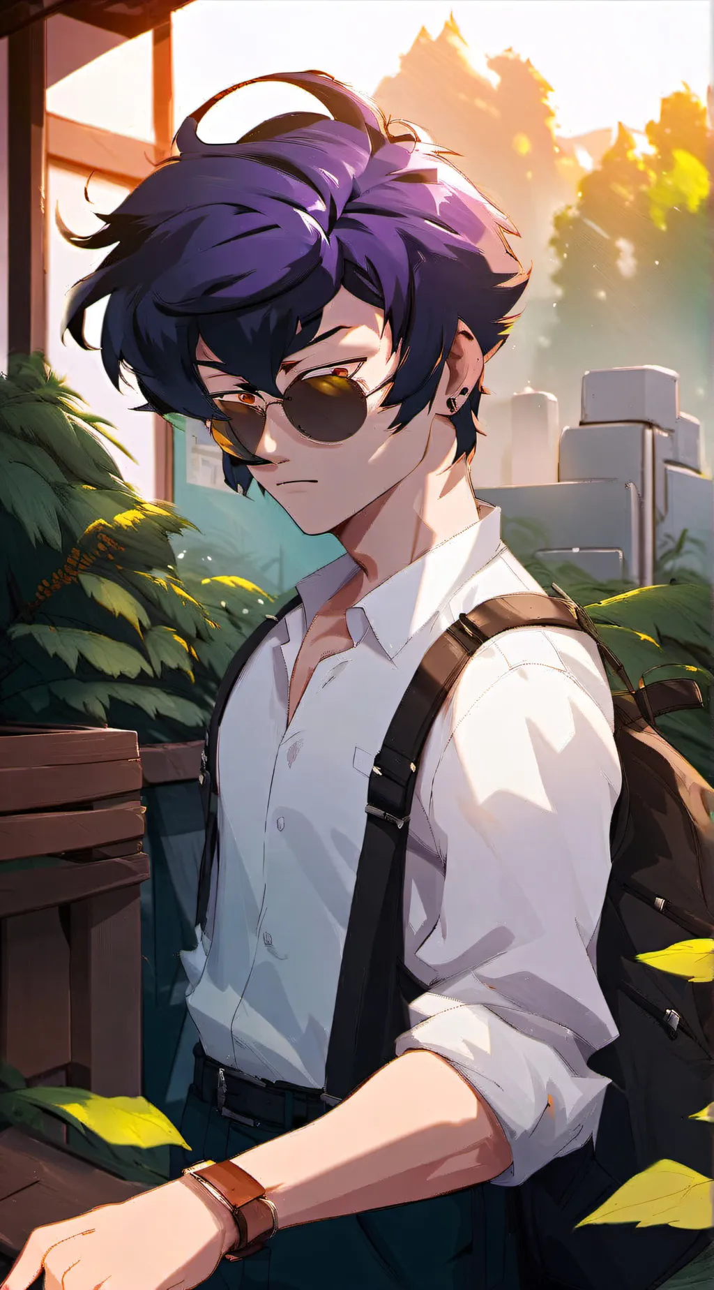 ai character: genya x muichiro  background