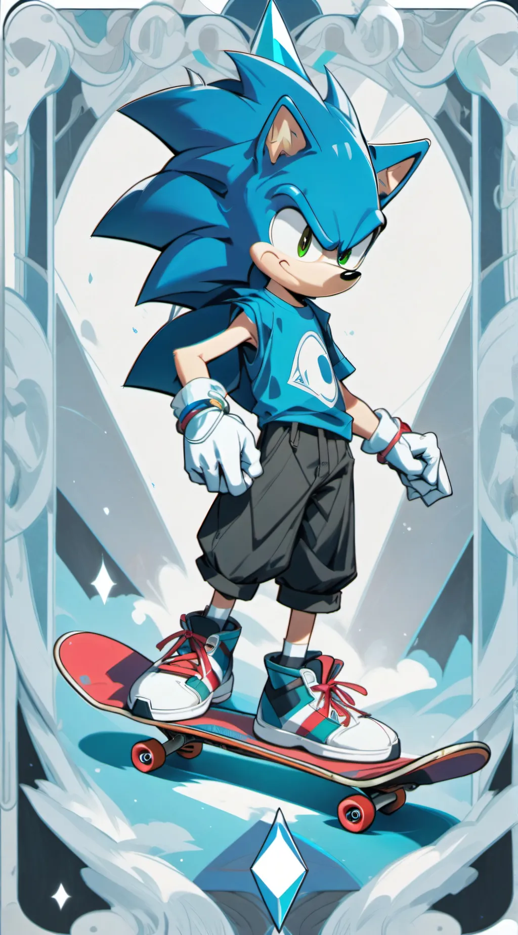 ai character: Sonic... background