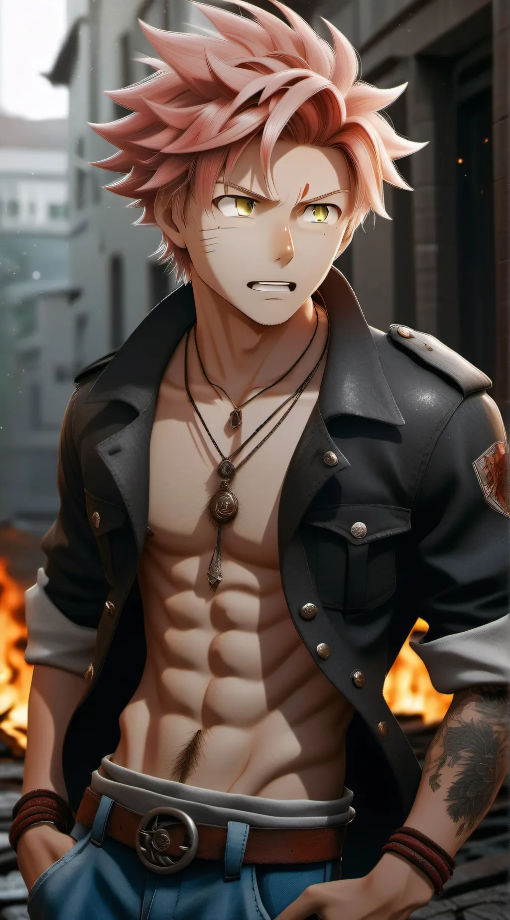 ai character: natsu dragoneel background