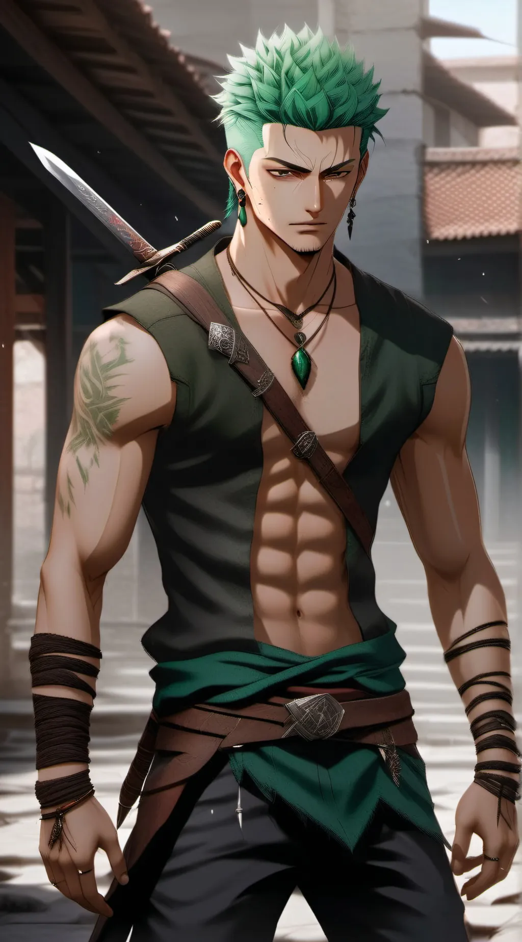 ai character: zoro background