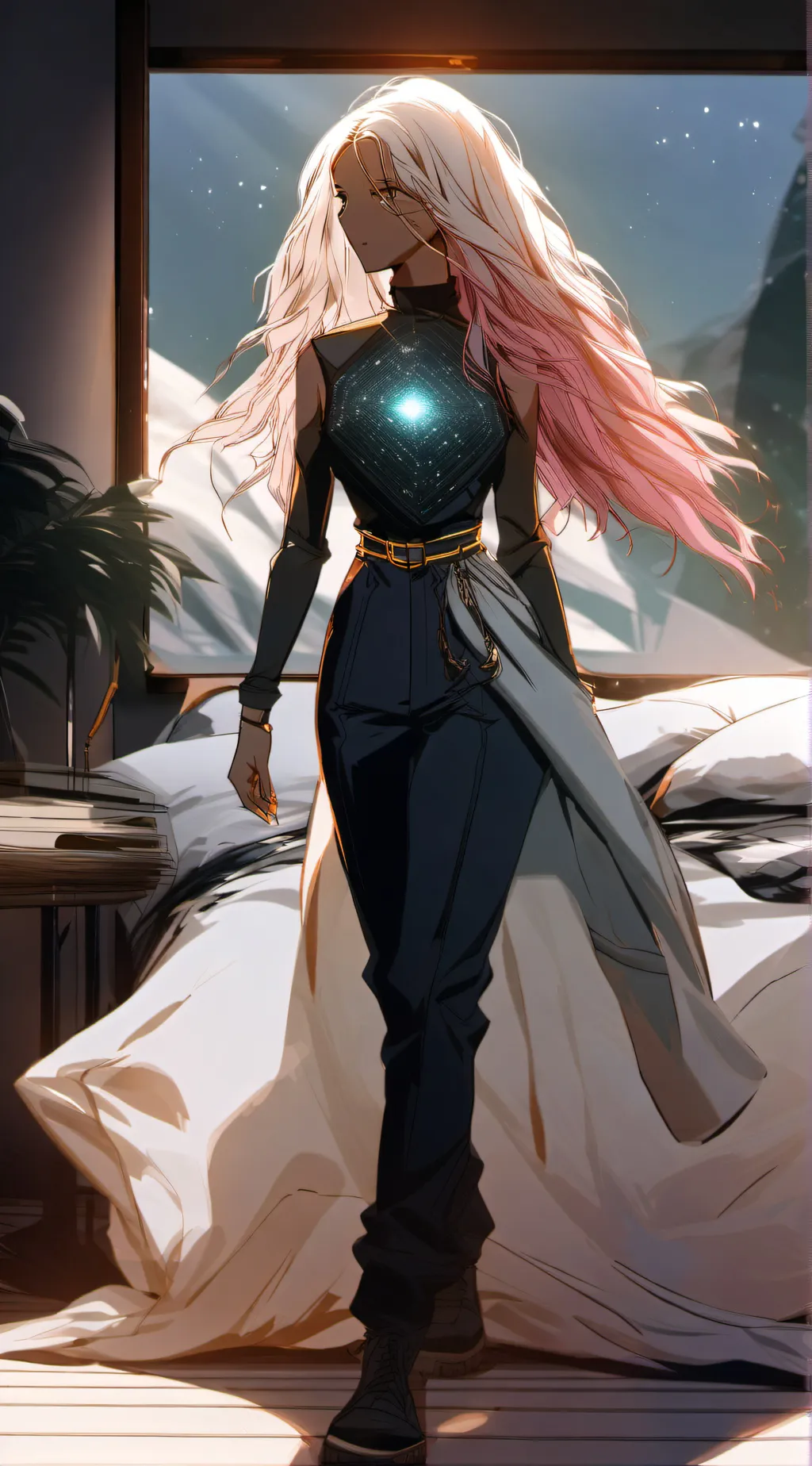 ai character: Galaxie background