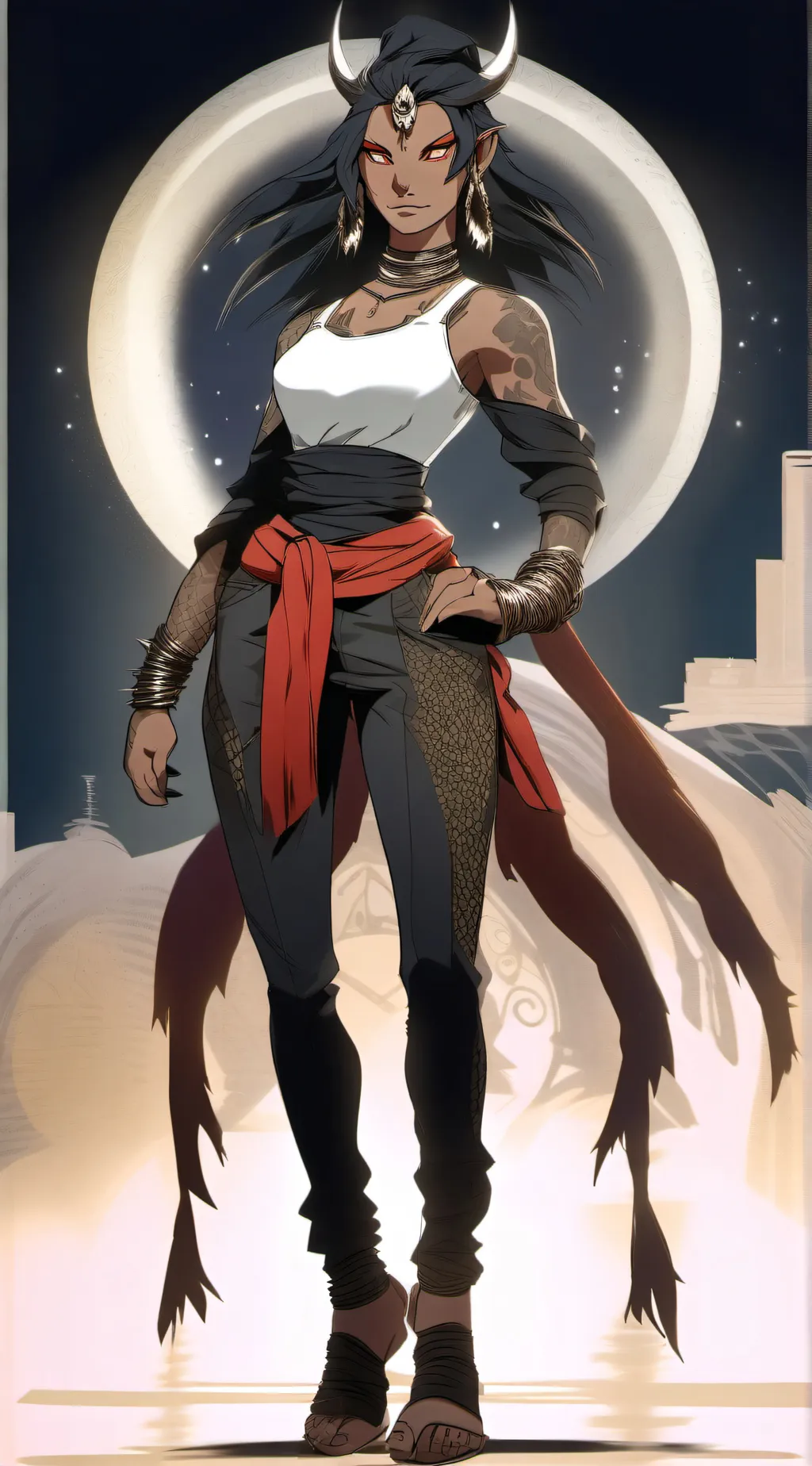 ai character: Looma Red Wind background