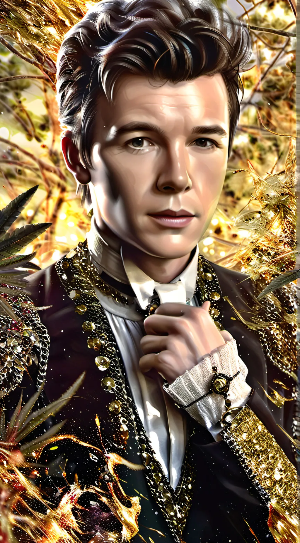 ai character: Rick Astley  background