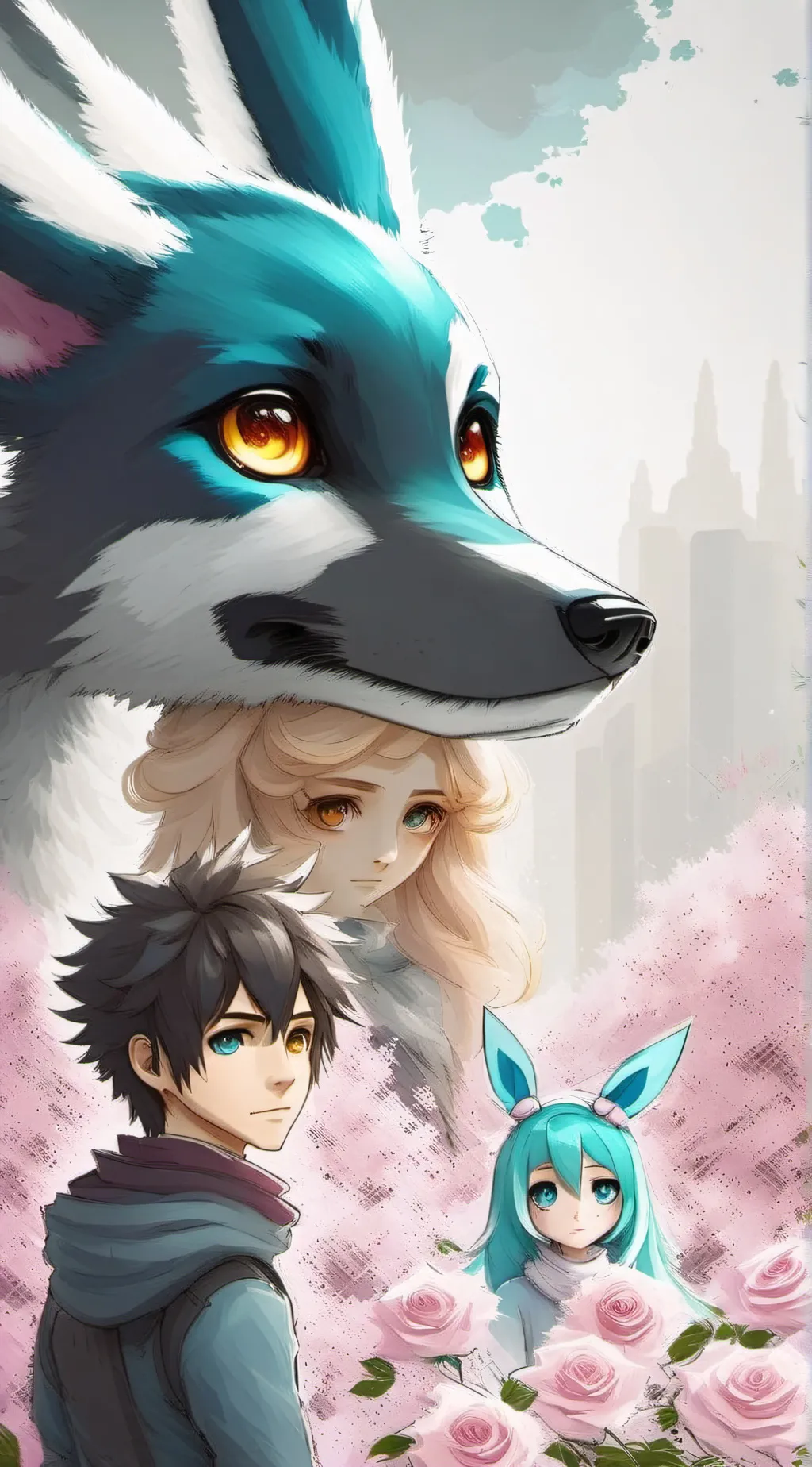 ai character: whight rose comic background