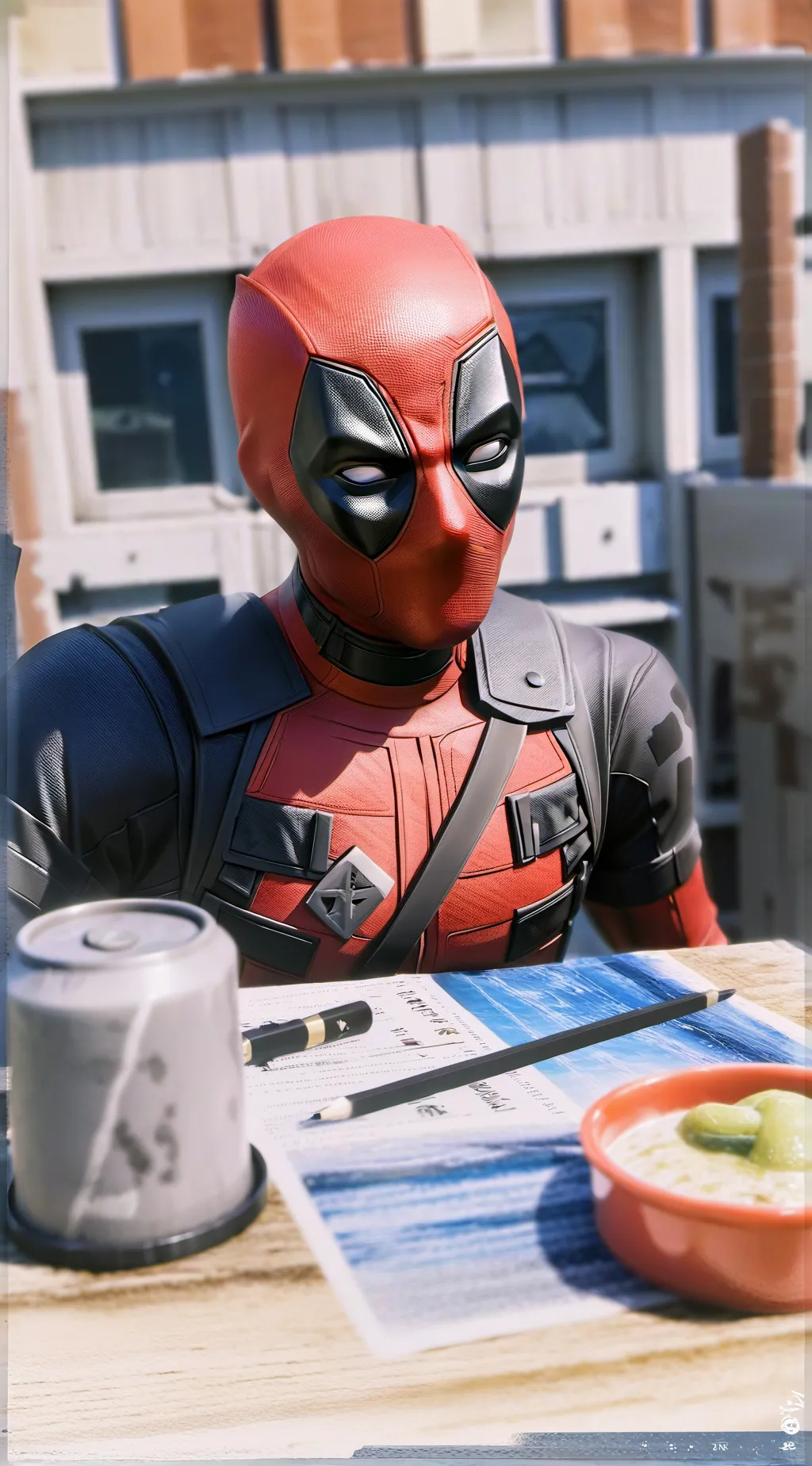 ai character: deadpool x mha background