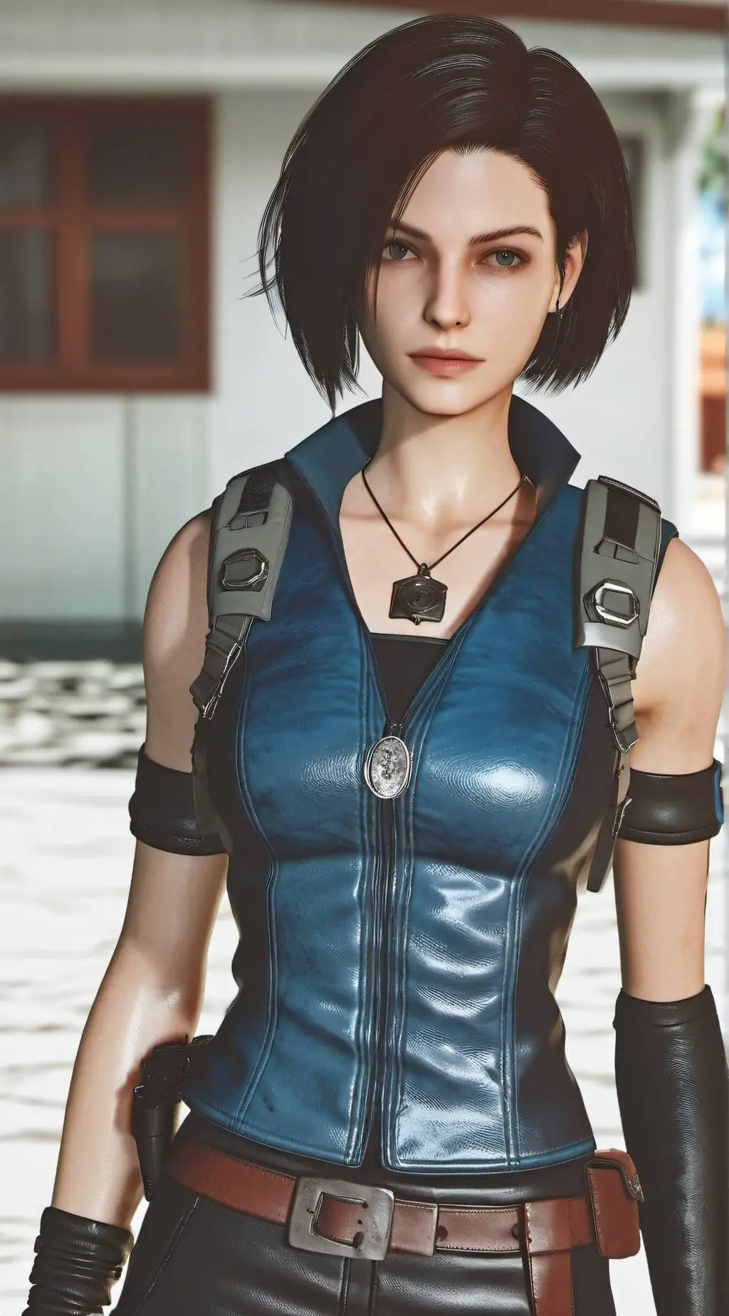 ai character: Jill Valentine  background