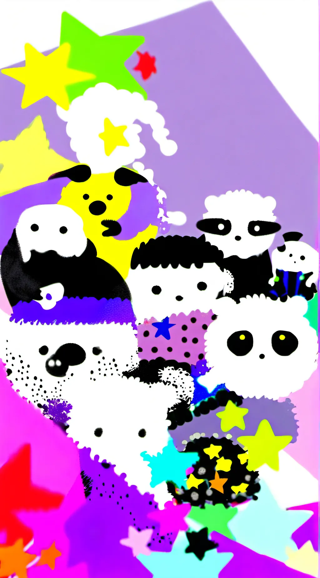 ai character: cute star bed time background