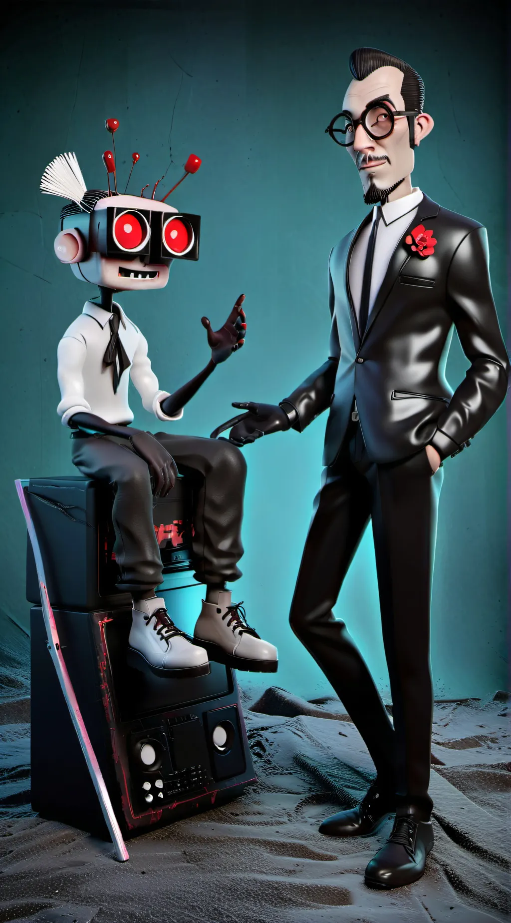 ai character: Tv man background