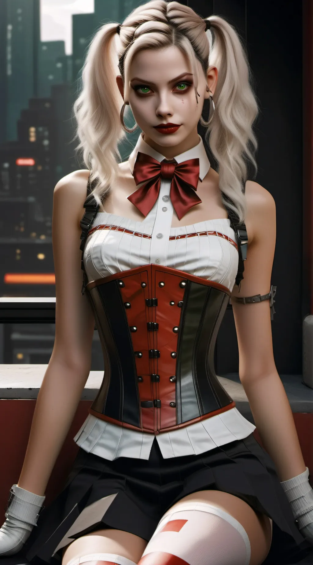 ai character: Harley quin  background