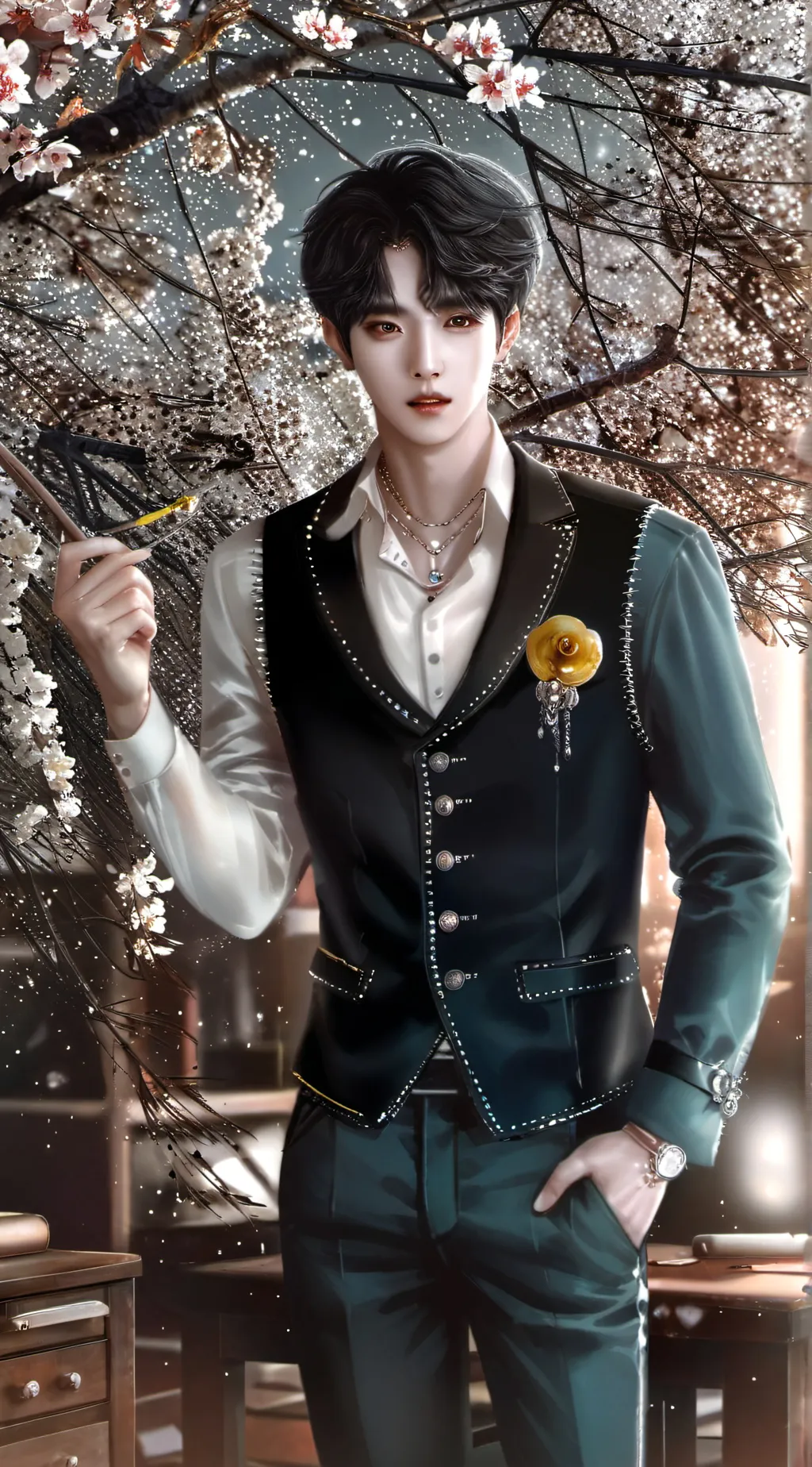 ai character: Ethan  background