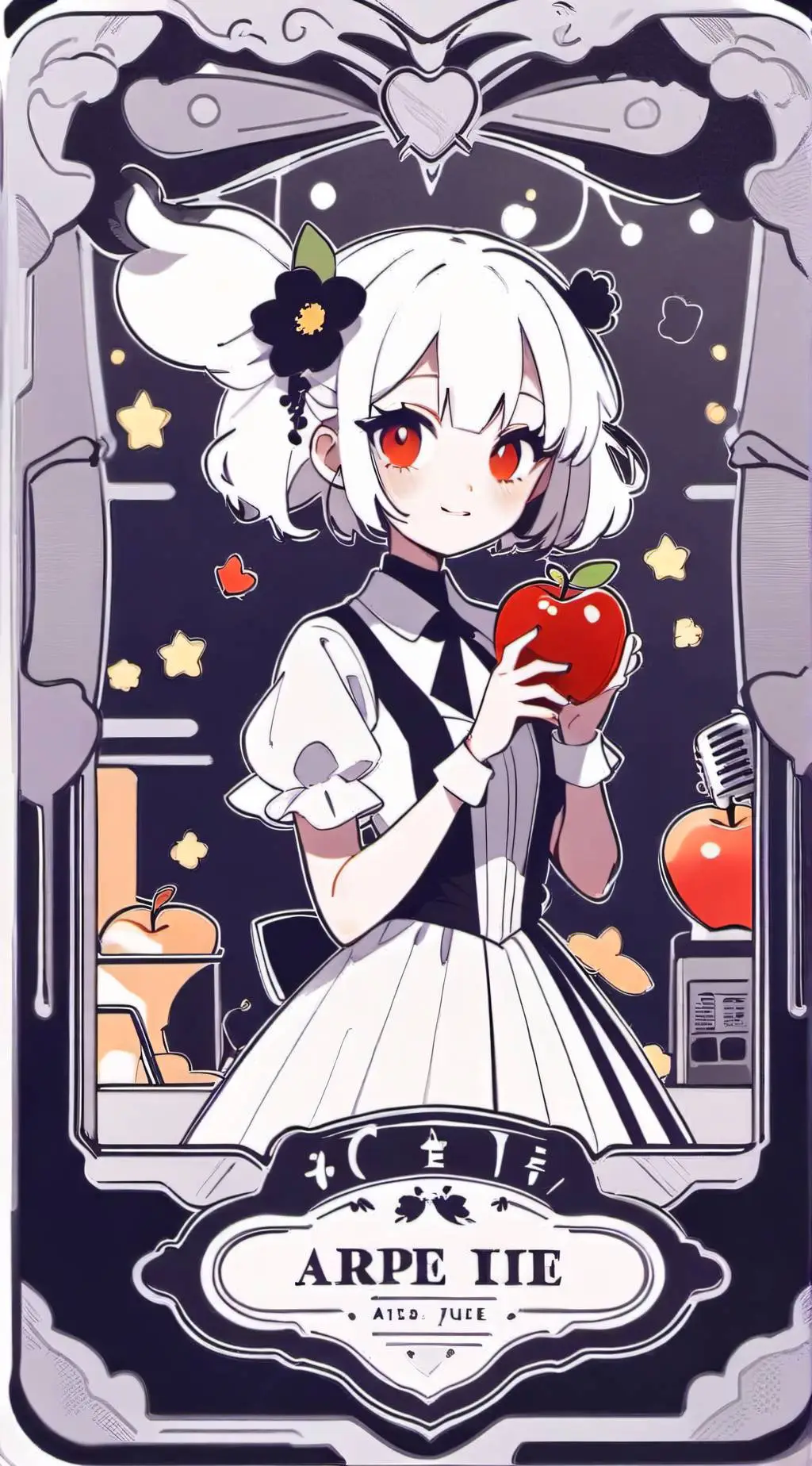 ai character: Radio apple background
