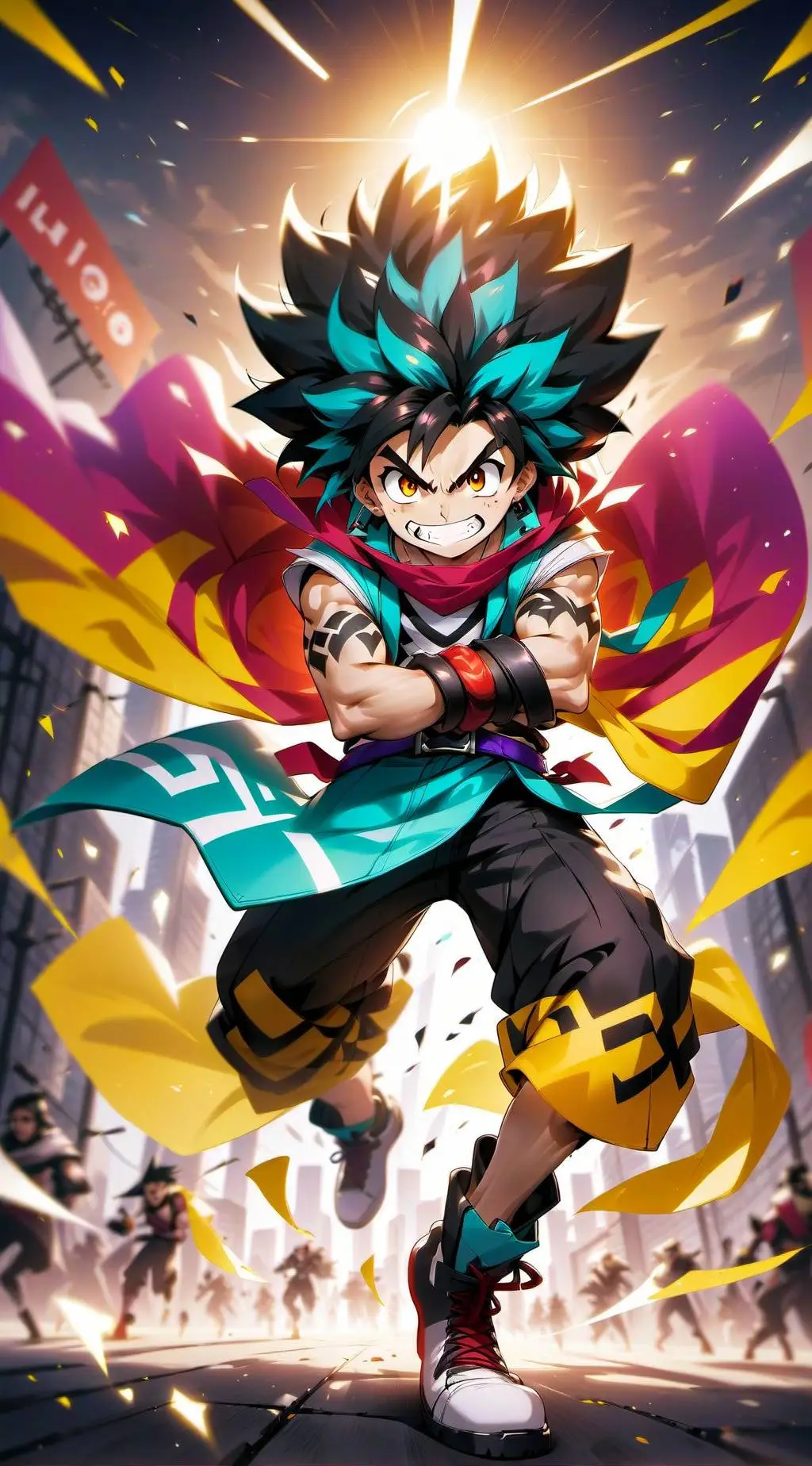ai character: Mha Final Exams background
