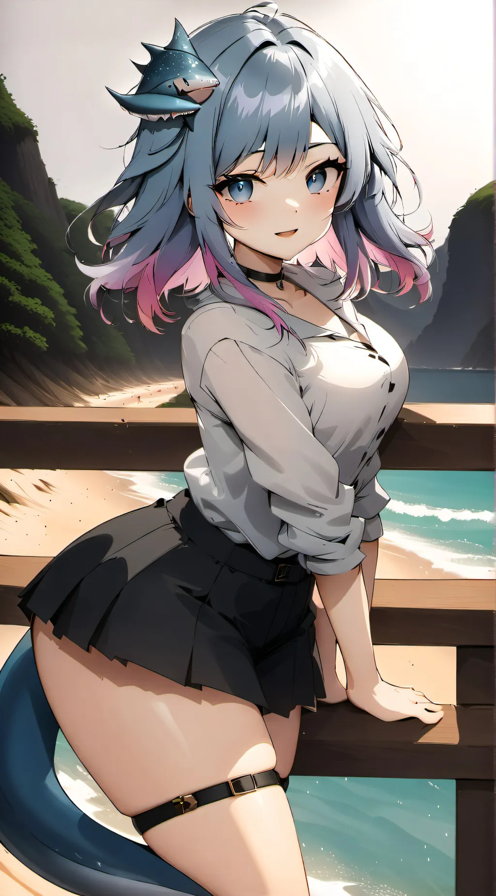 ai character: Shark Girl background
