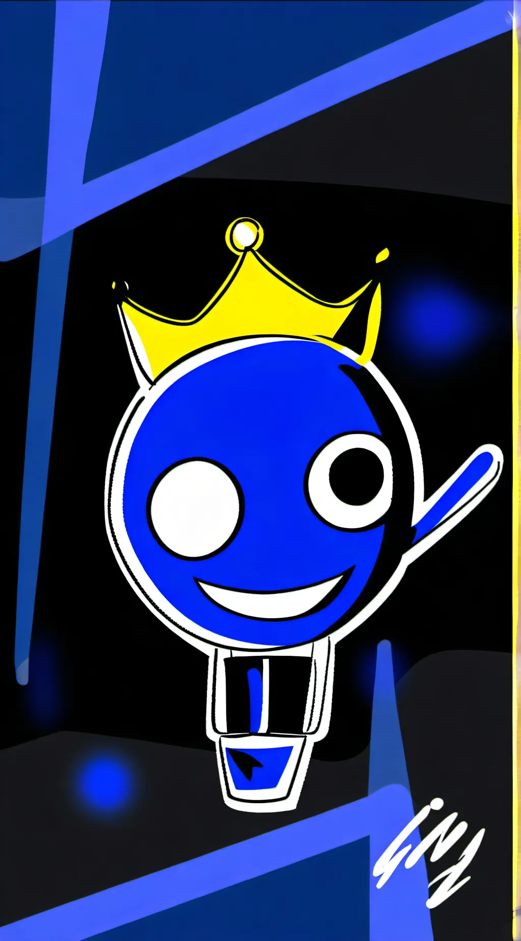 ai character: Blue (Rainbow) background