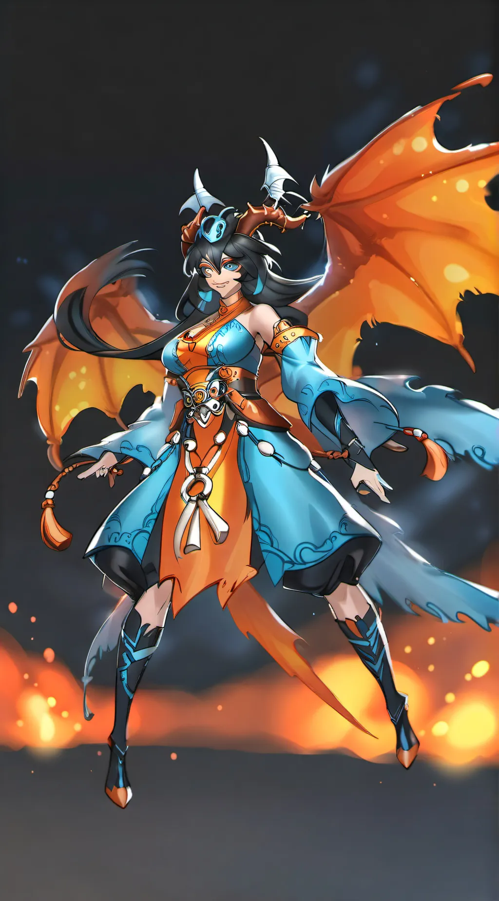 ai character: Charizard X background