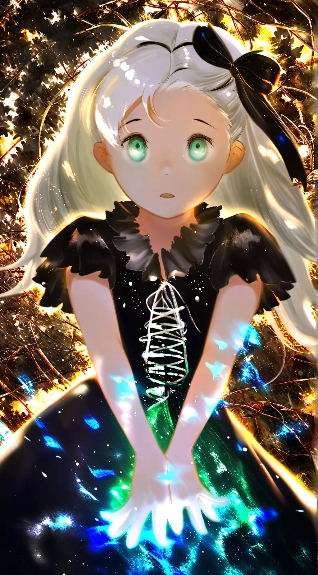 ai character: 🤍🩵Eli💚🖤 background