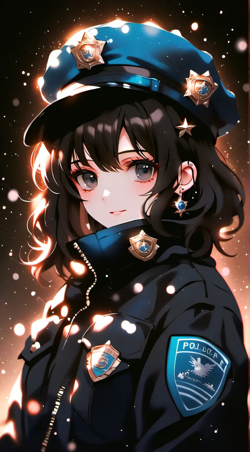 ai character: Police girl background