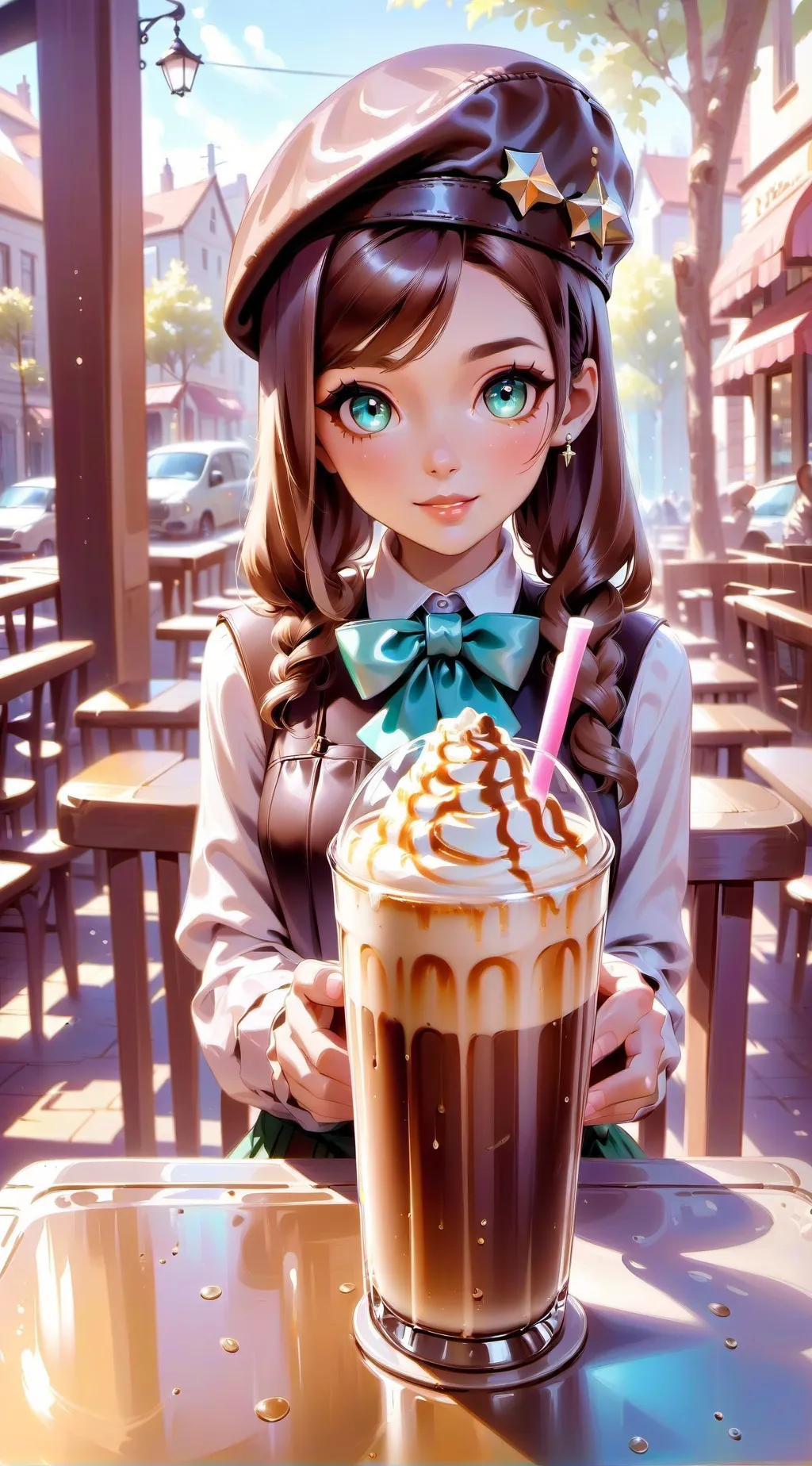 ai character: Mocha background