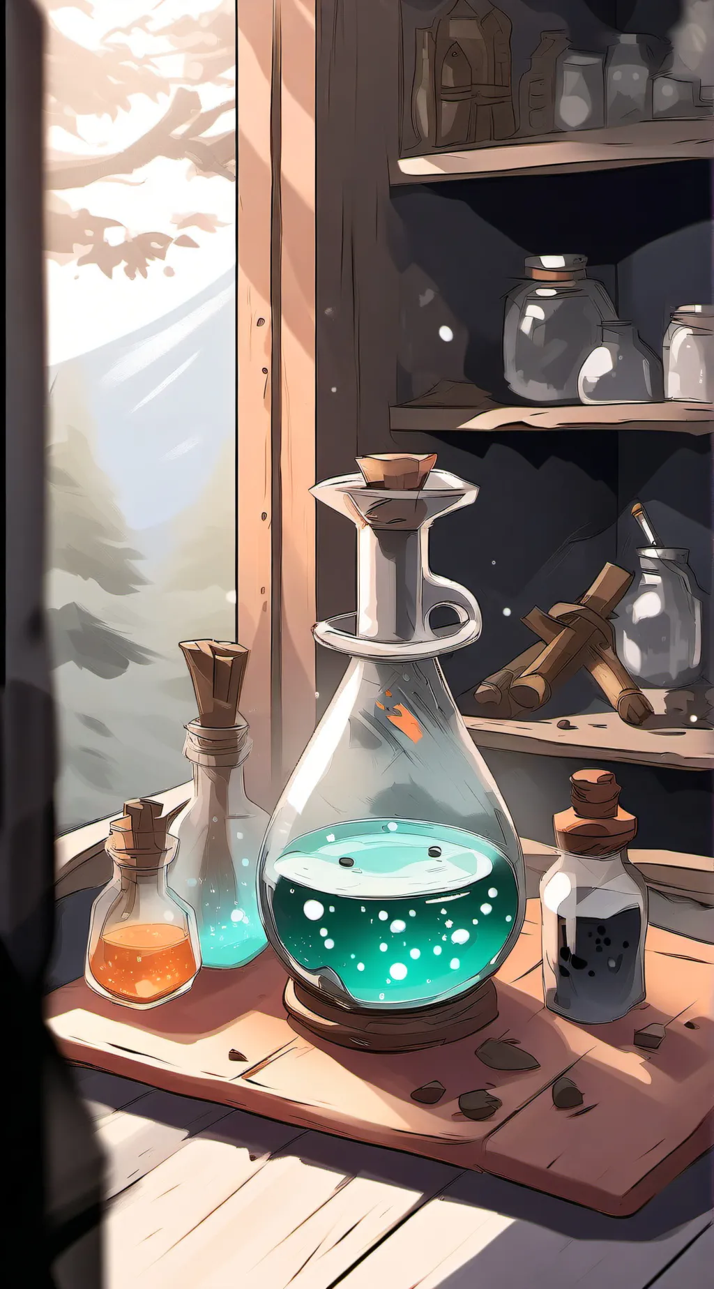 ai character: Anime potion background