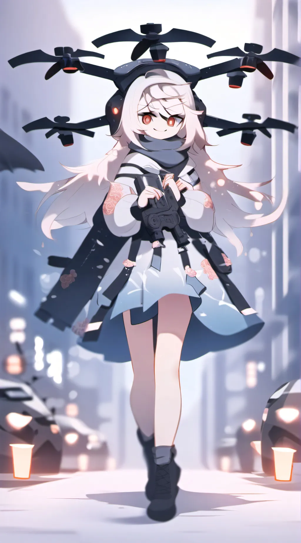 ai character: Bunny Uzi and N background