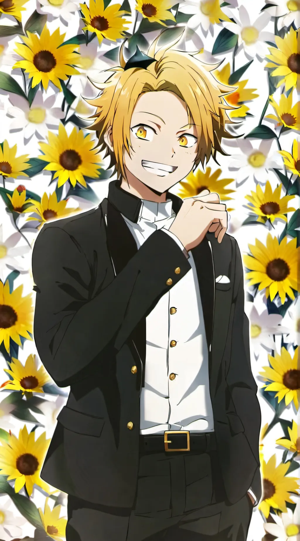 ai character: Denki Kaminari  background