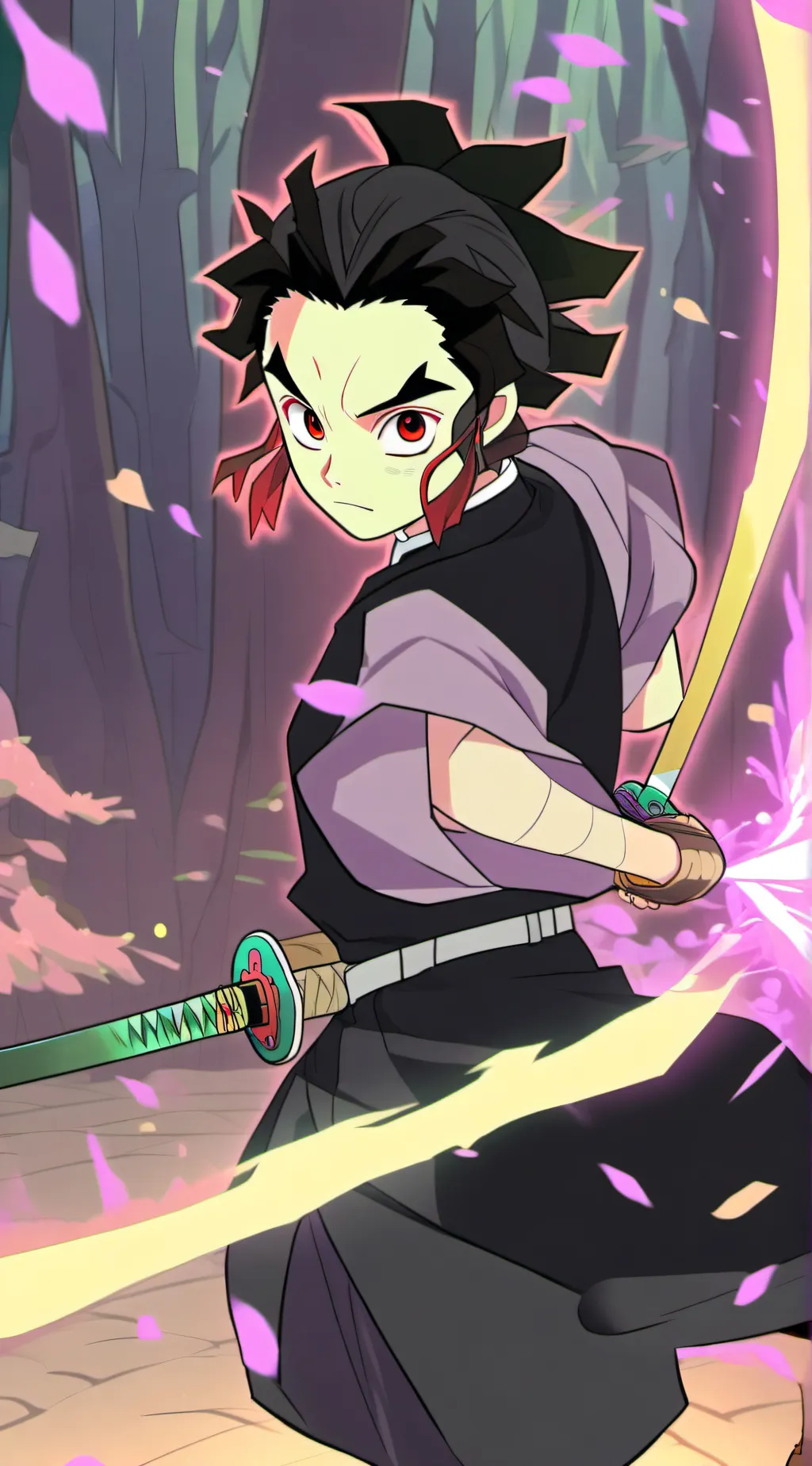 ai character: demon slayervsjjk  background