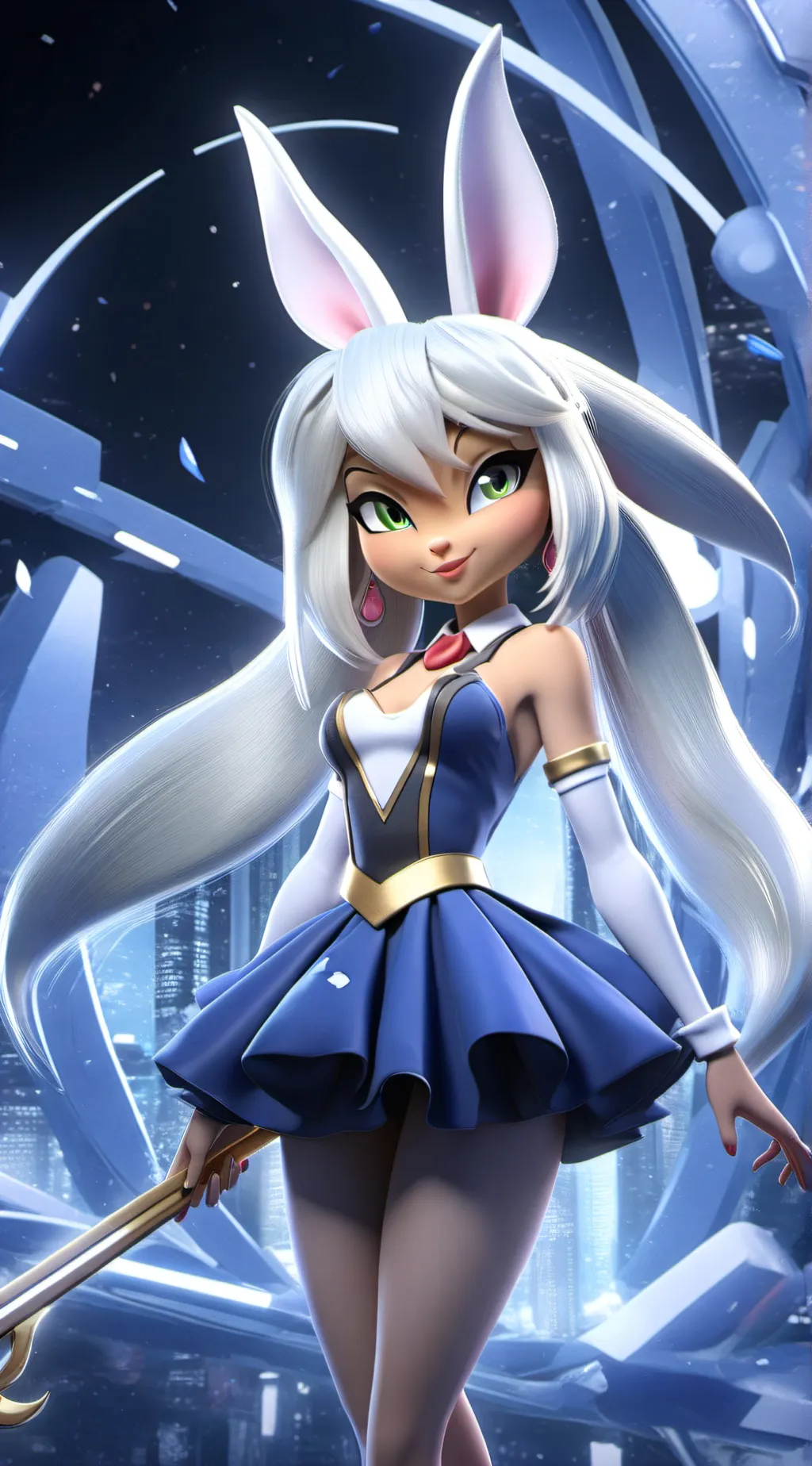 ai character: Lola Bunny Sorcery background