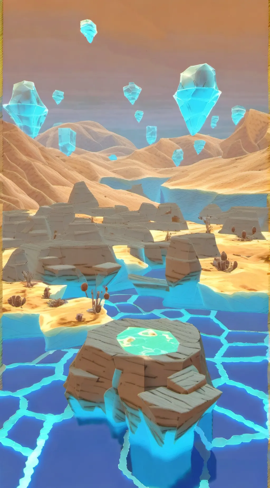 ai character: ☼︎᯽glass desert᯽☼︎ background