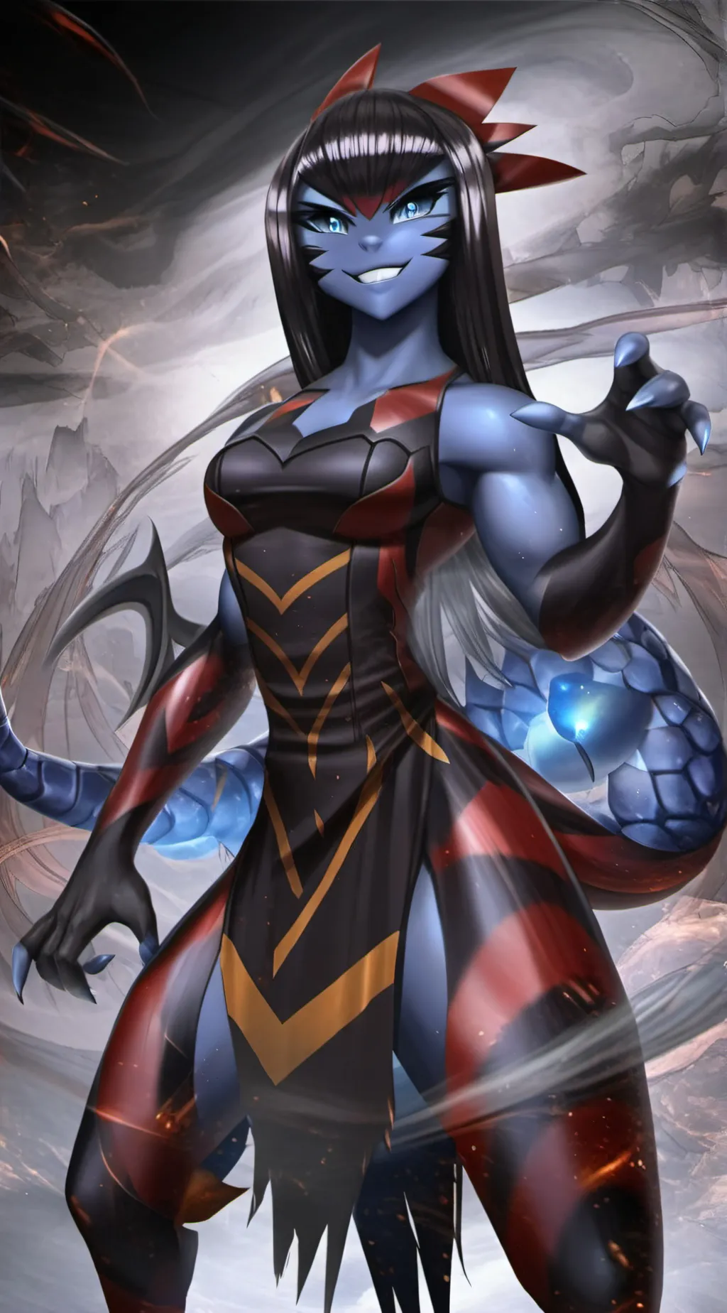 ai character: godzilla background