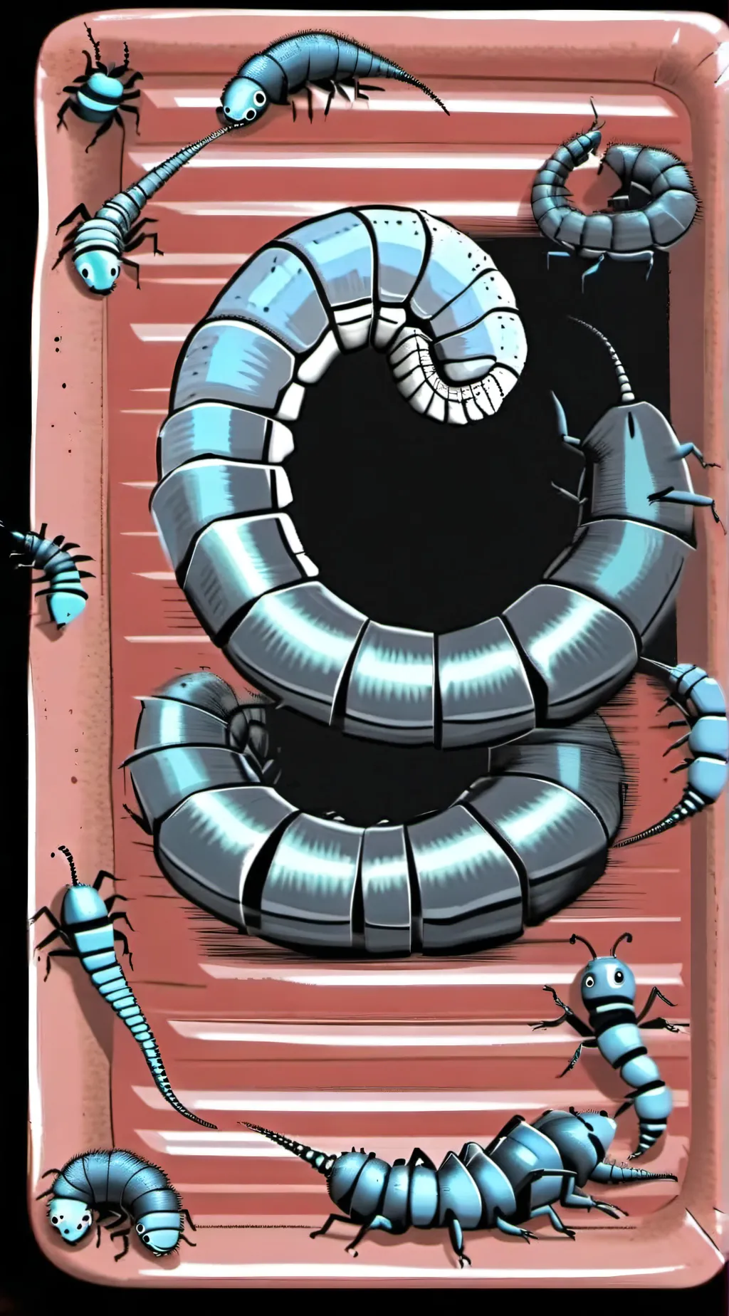 ai character: homeless baby worm background