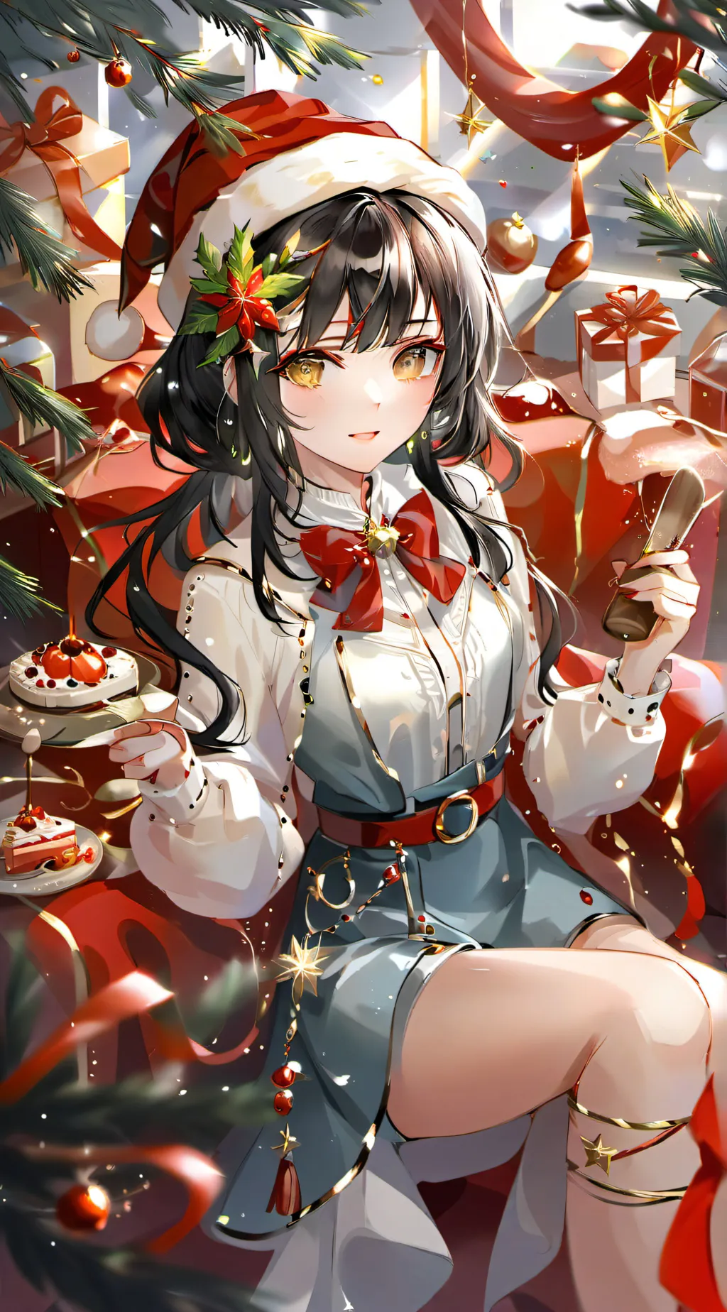 ai character: Mha Chirstmas  background