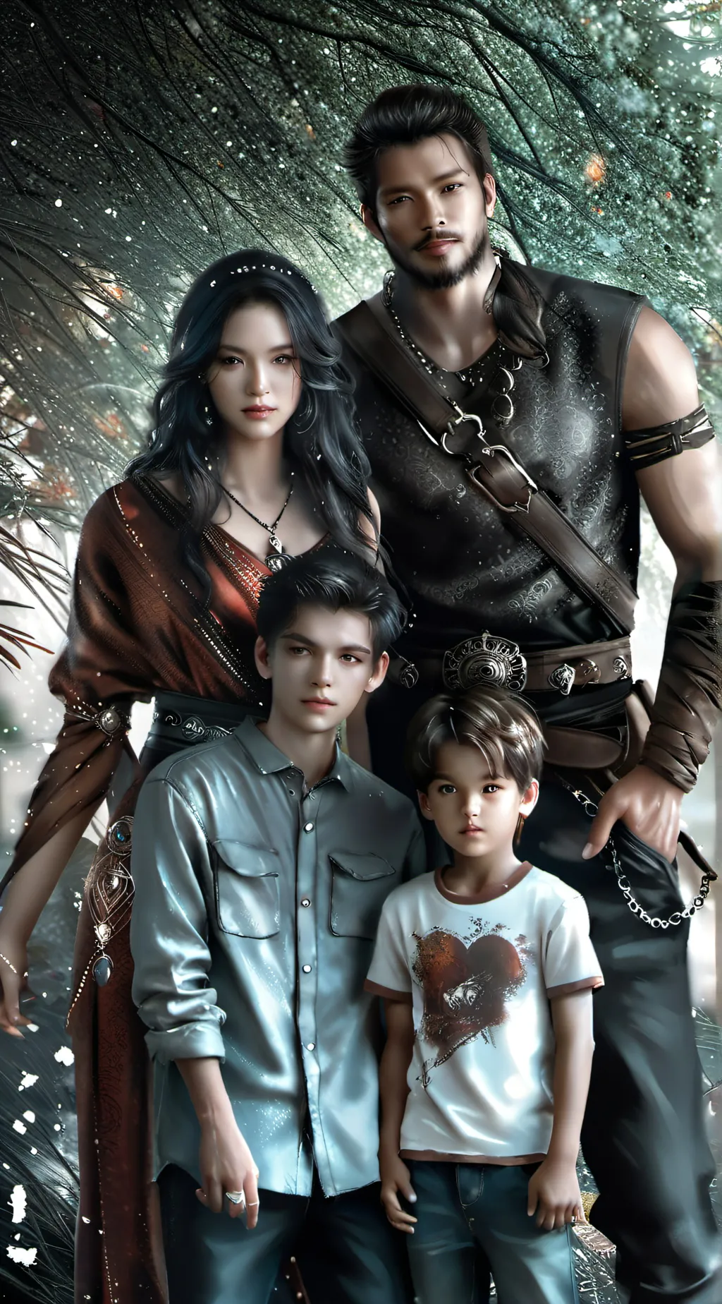 ai character: Mom and Brother background