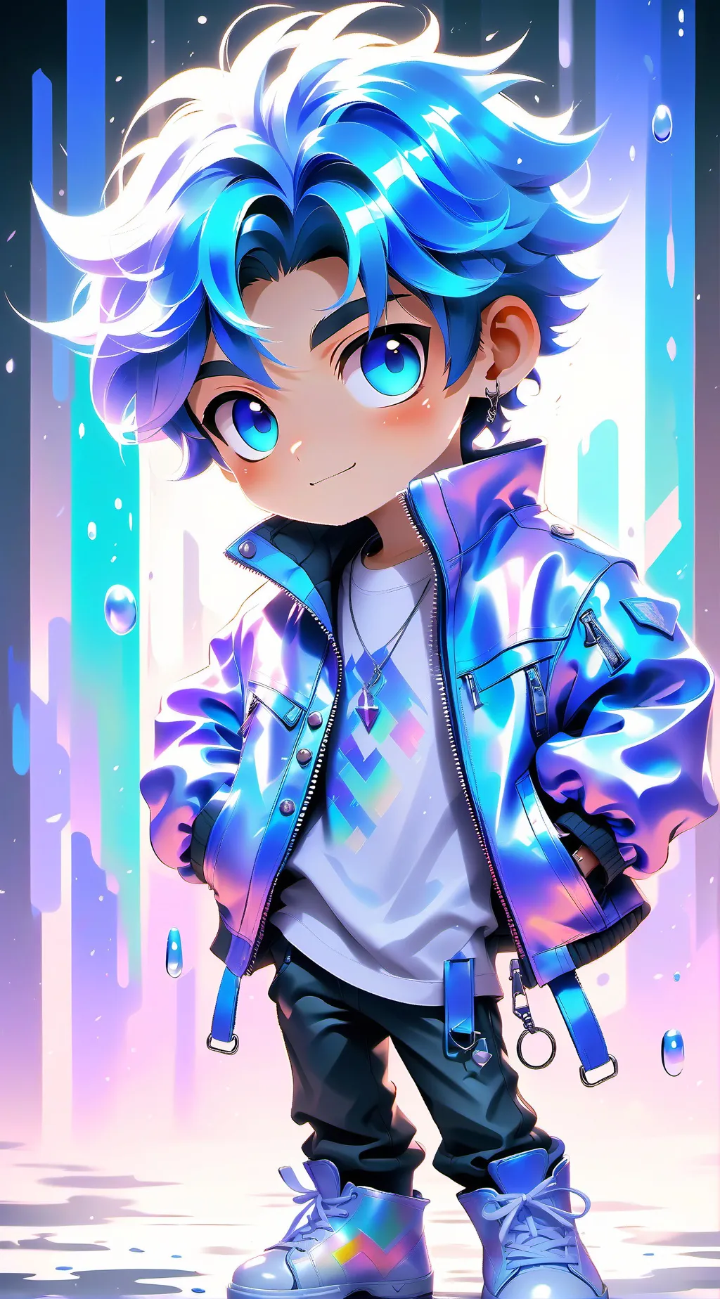 ai character: Blu background