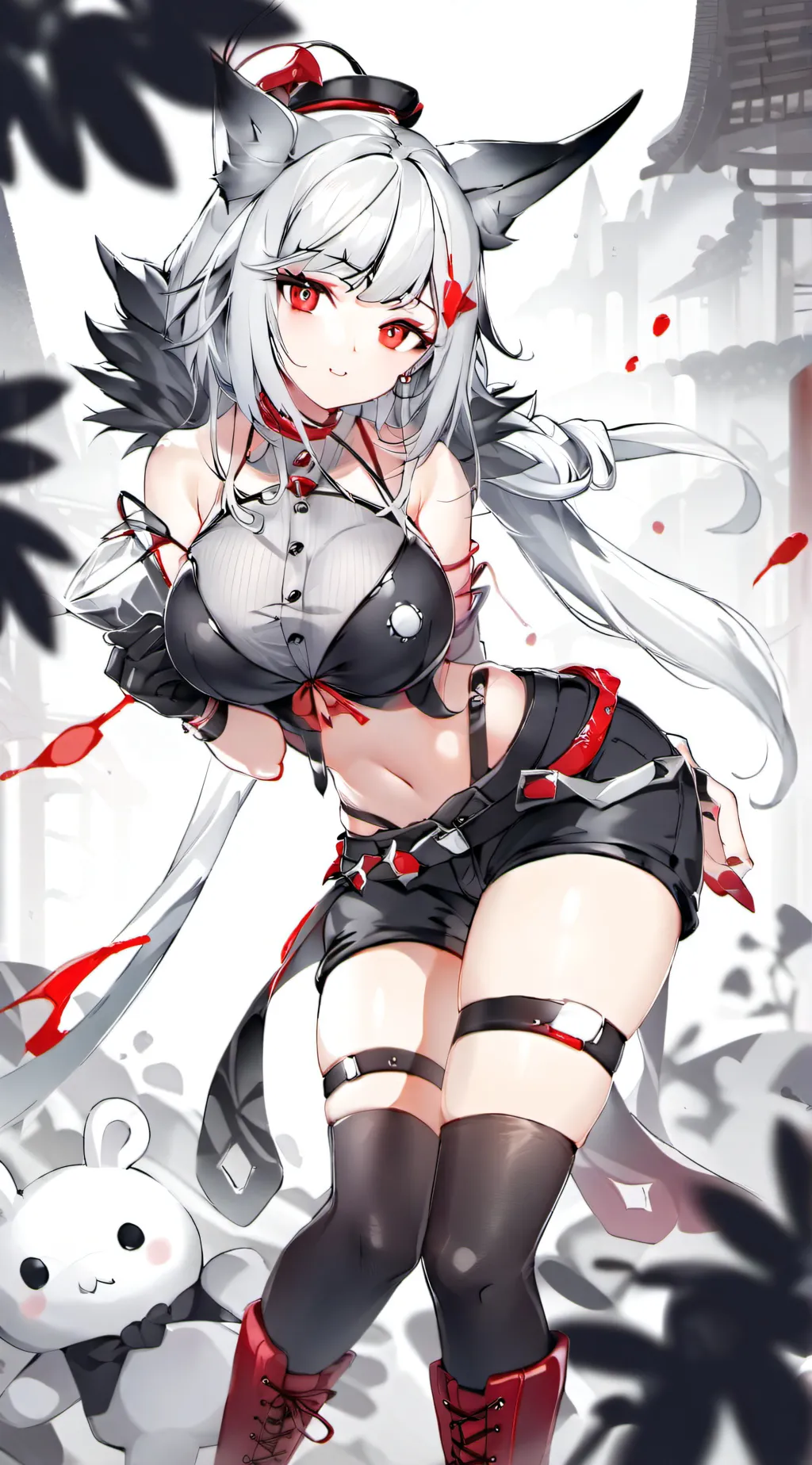 ai character: giant girl  background