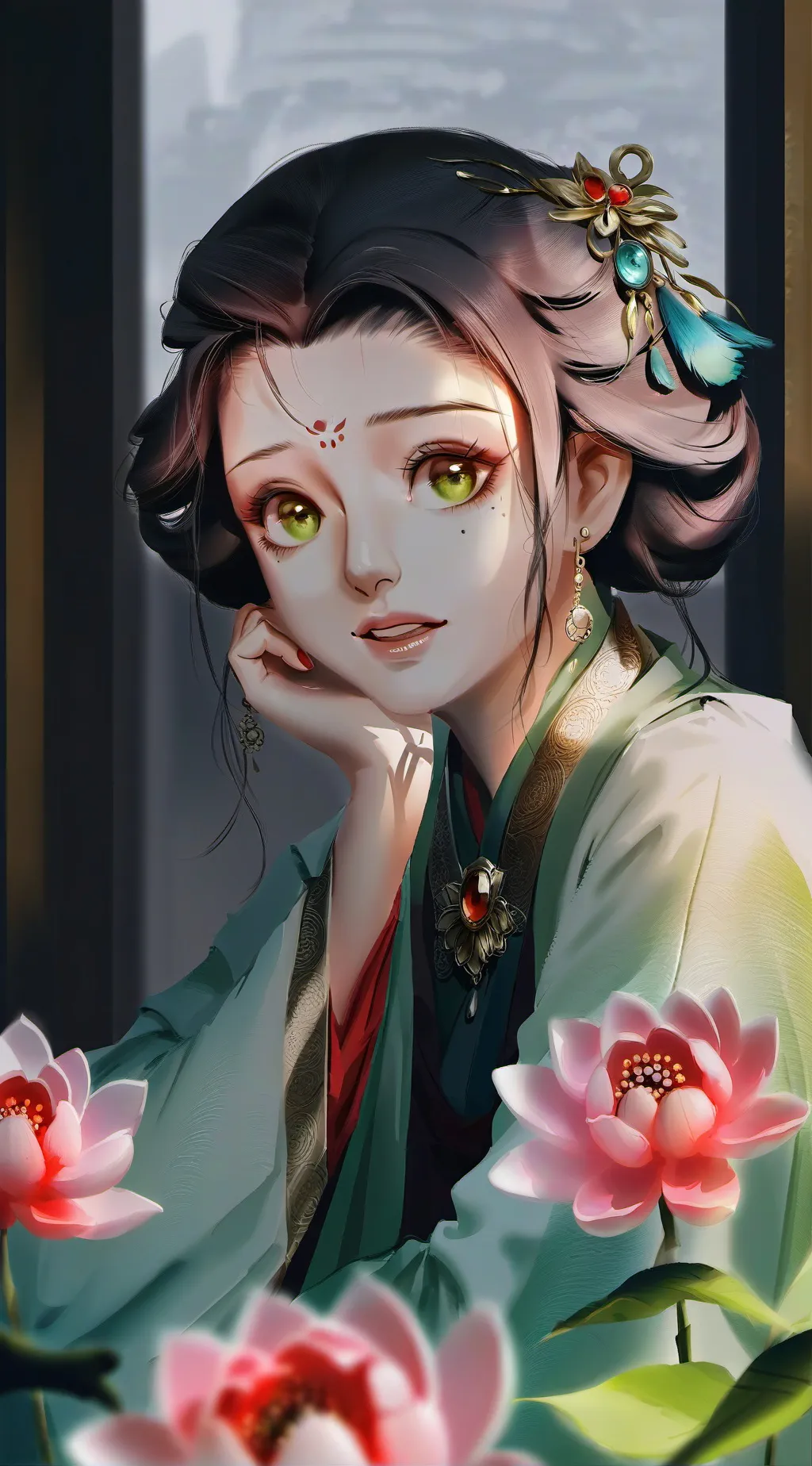 ai character: The sweet hearts background