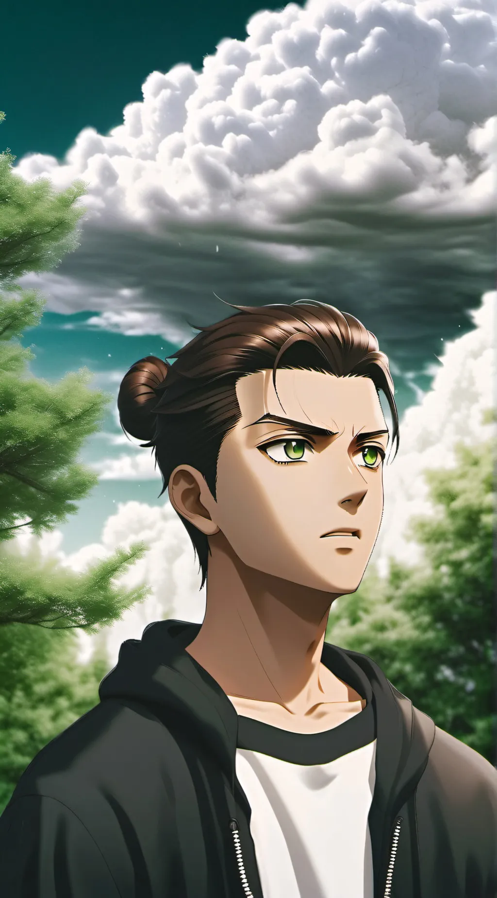 ai character: Eren yegear  background