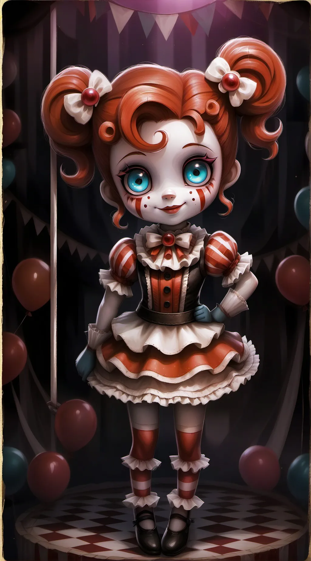 ai character: circus baby  background