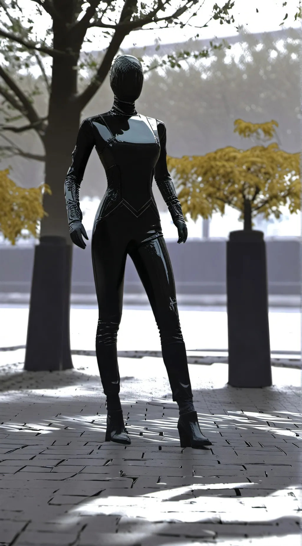 ai character: latex drone background