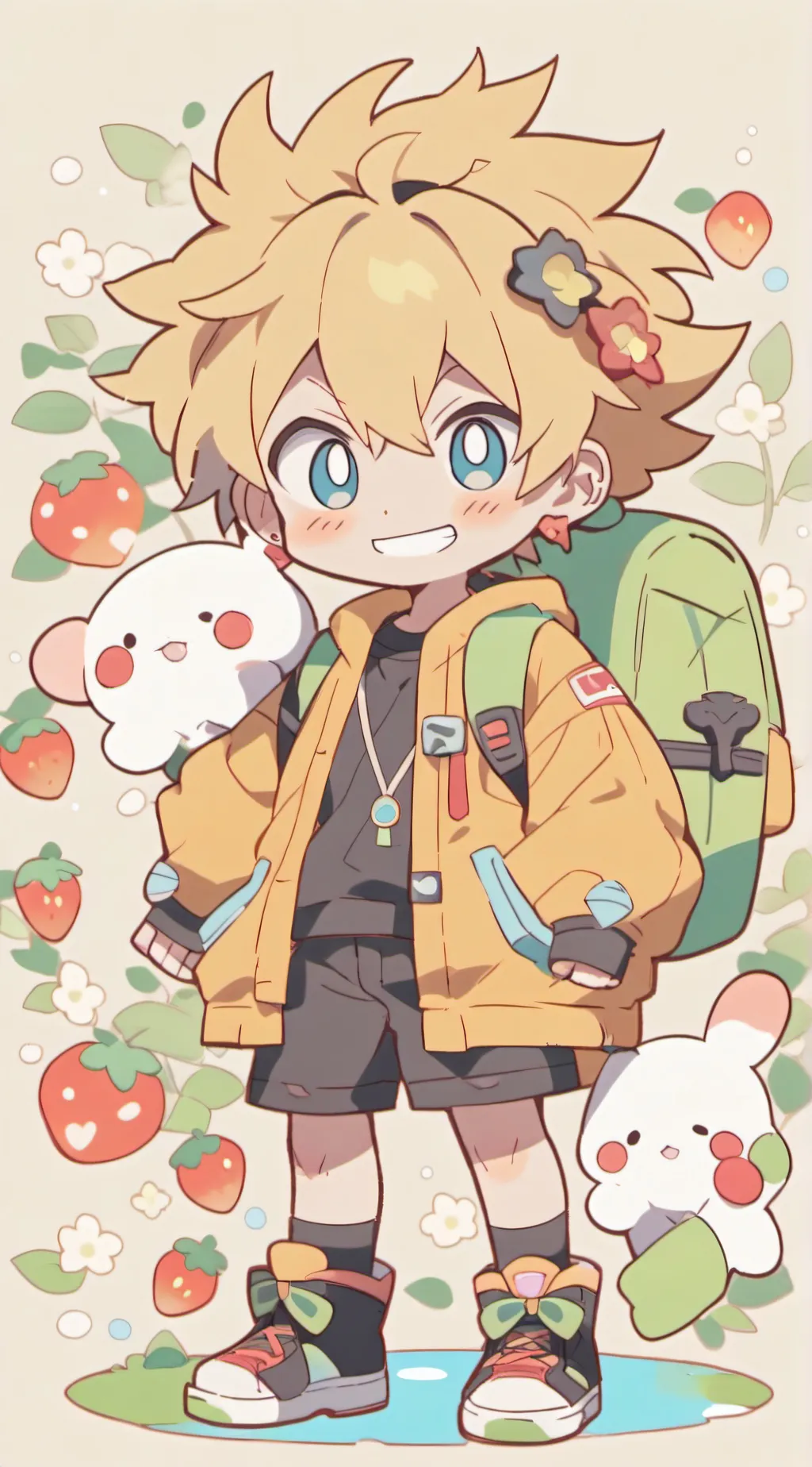 ai character: MHA workout background