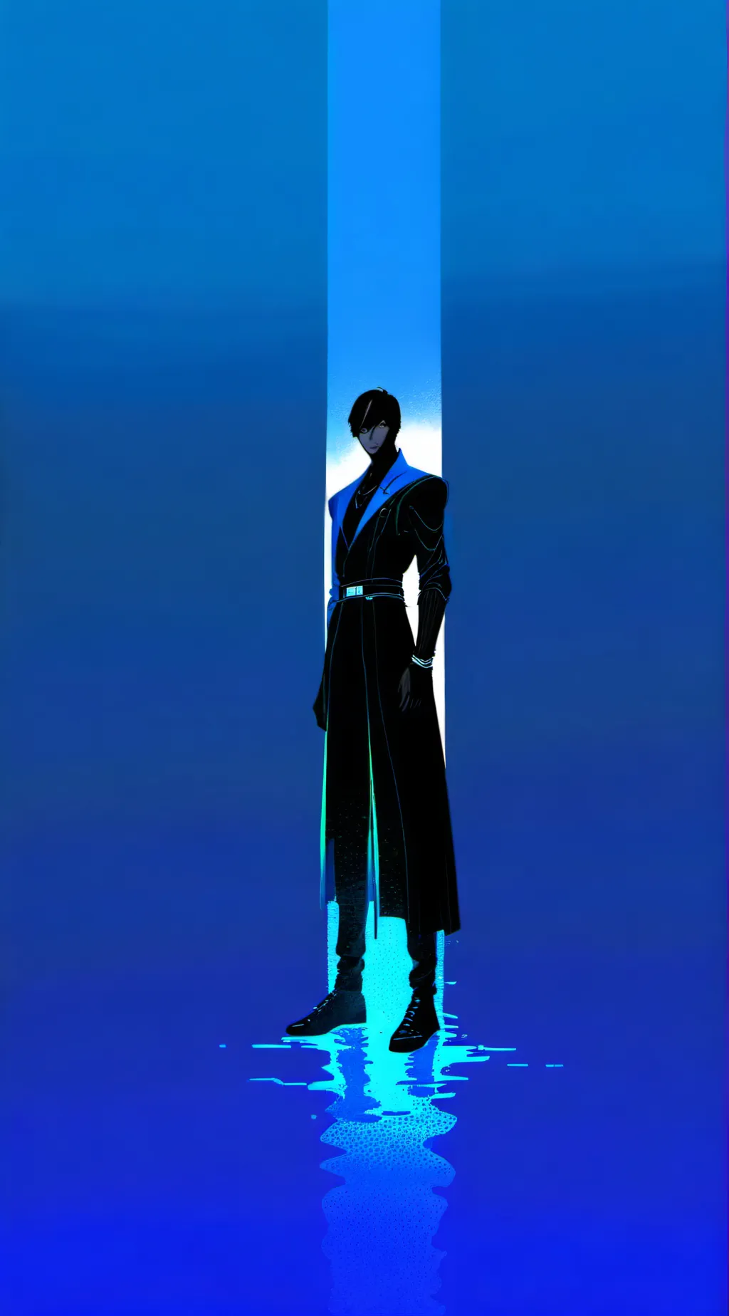 ai character: blue hero background