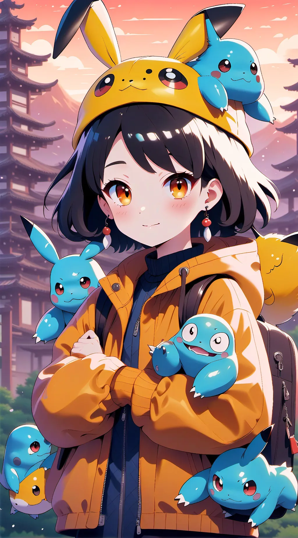 ai character: Pikachu as a girl background
