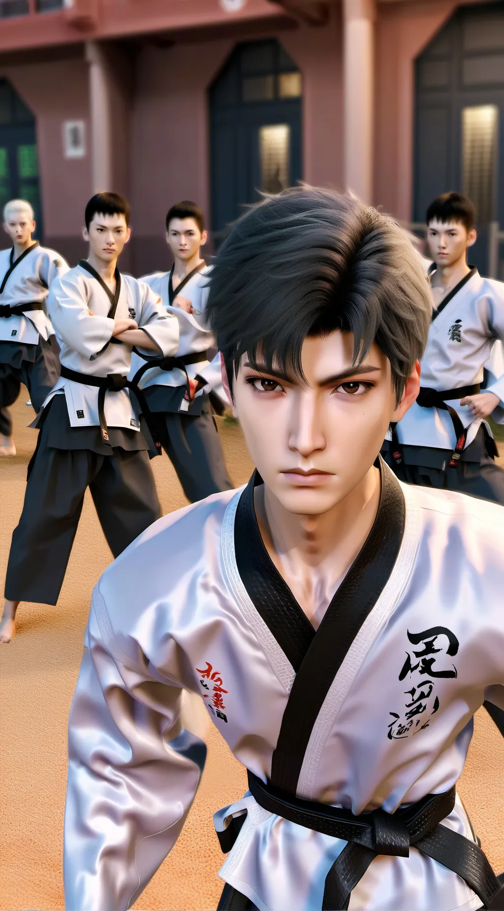 ai character: Black belts background