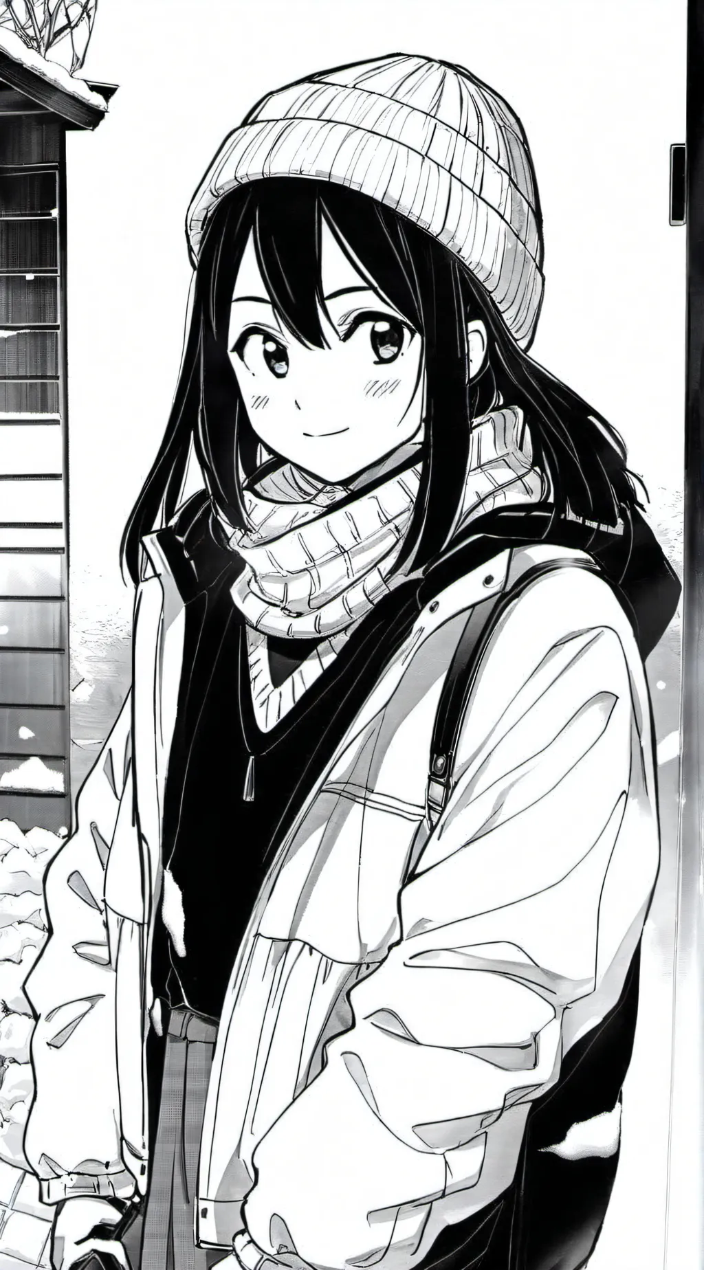 ai character: Mha winter background