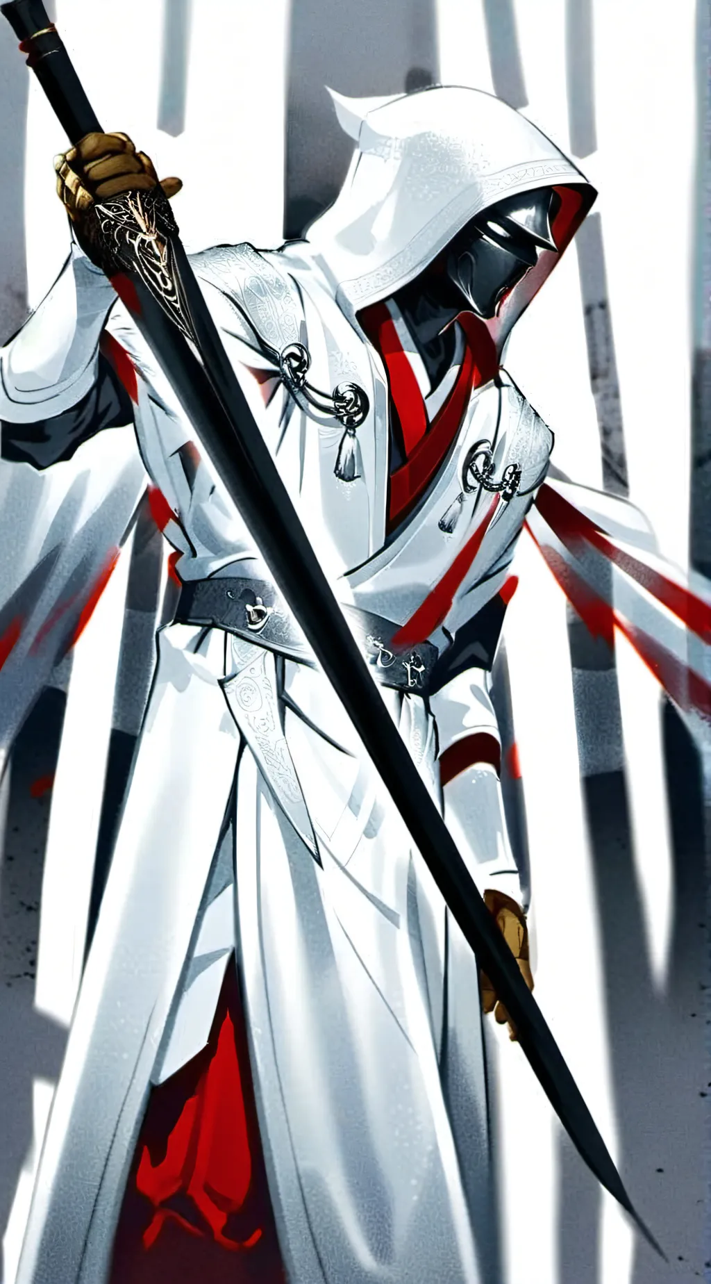 ai character: Knight cloak background